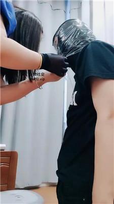 拽拽保鲜膜窒息/闻舔粉棉袜/清理脏长靴 JS241017-39