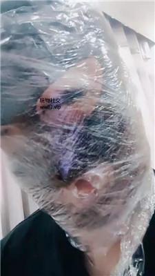 拽拽保鲜膜窒息/闻舔粉棉袜/清理脏长靴 JS241017-39