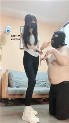 鹿可捆绑小白鞋白袜虐/狗链遛狗/滴蜡鞭打 bf45974