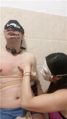 蓝汐捆绑丝袜口球塞嘴重度刑虐 JS241028-6