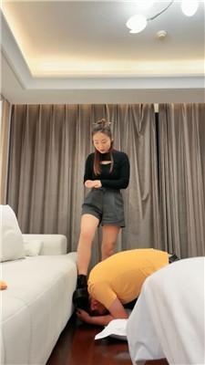 语阳拽头发重度连环耳光/短靴踢踹 bf46236