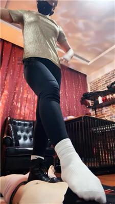 冷颜短靴白棉袜气味辱废物 bf50352