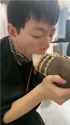 黑色夫人铆钉鞋黑丝插嘴恋足 JS250221-6