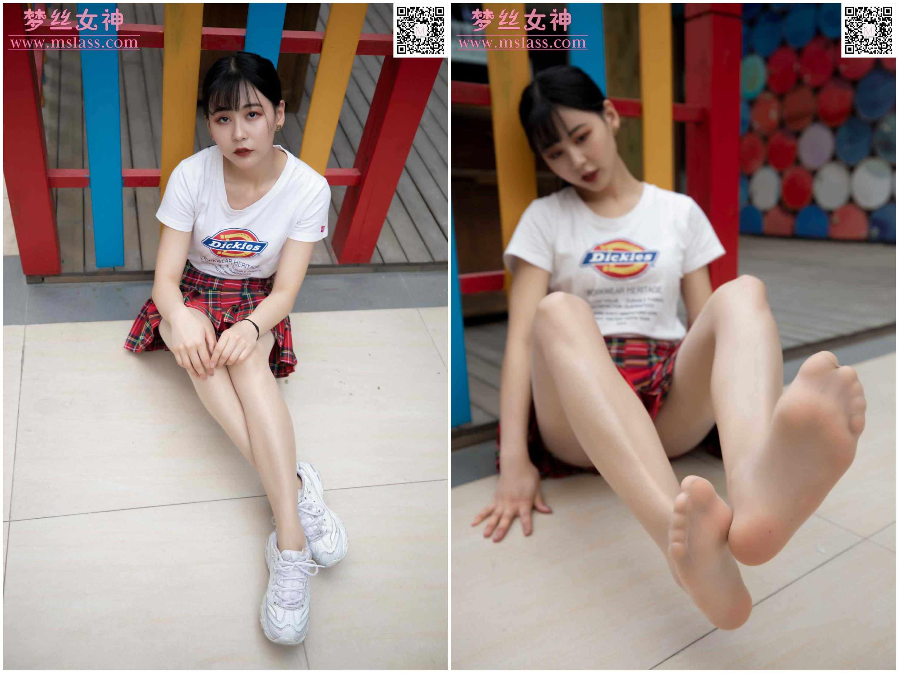 可岚《小白鞋搭配油光丝袜》