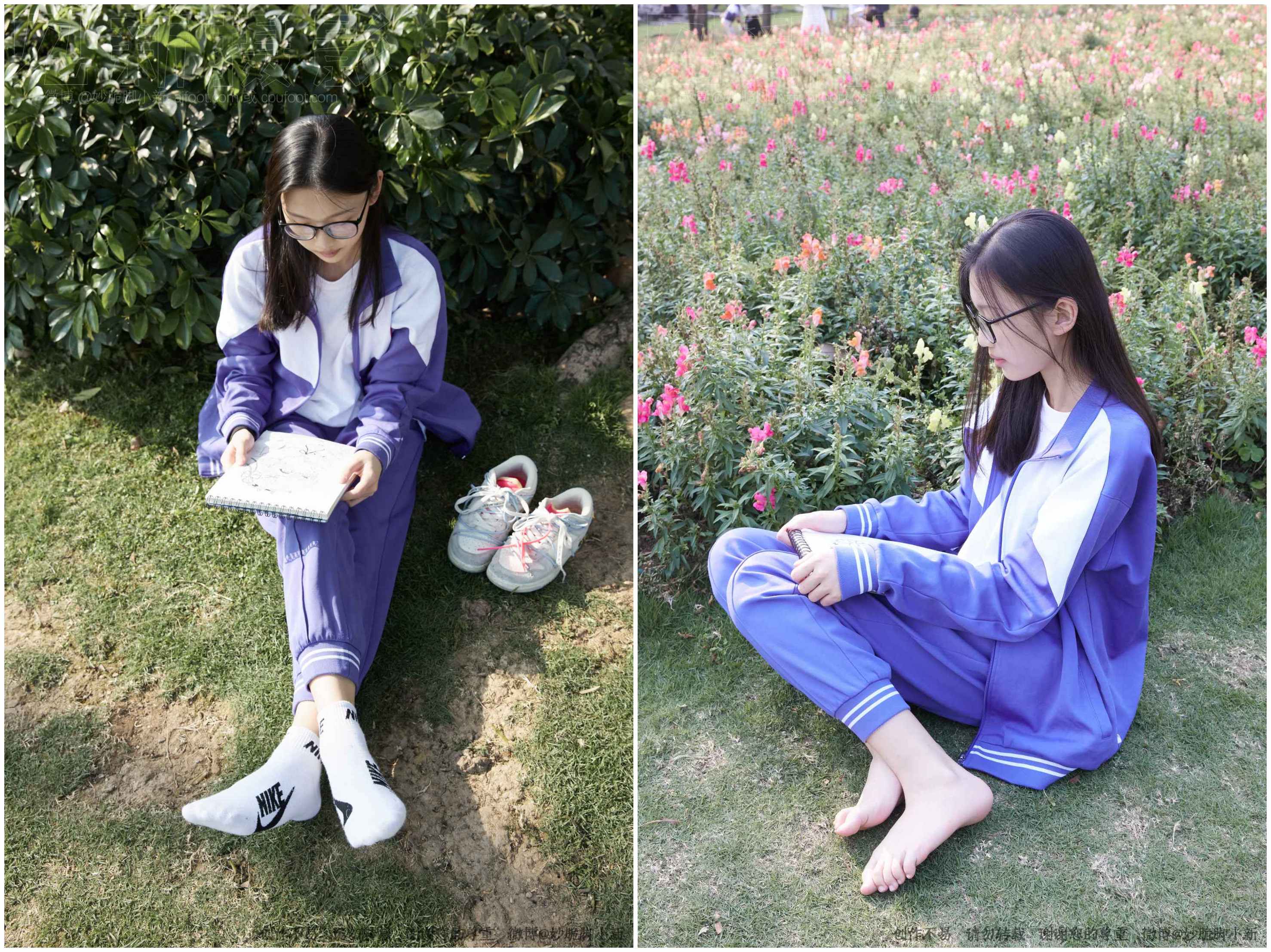 [见新摄影]NO.011-梦回学生时代 公园校服棉袜裸足