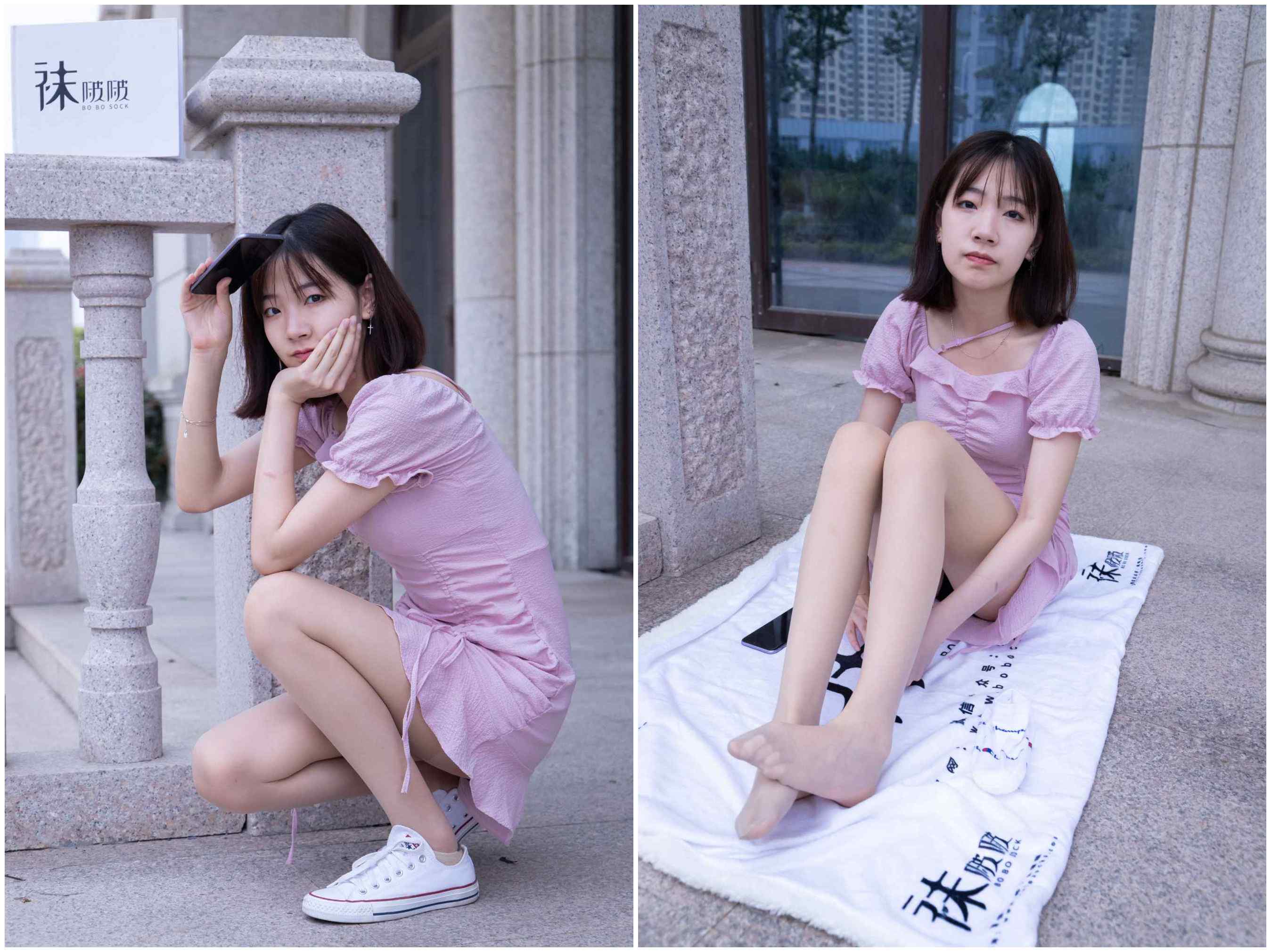 [袜啵啵]NO.001小甜豆-帆布鞋、白棉袜、肉丝