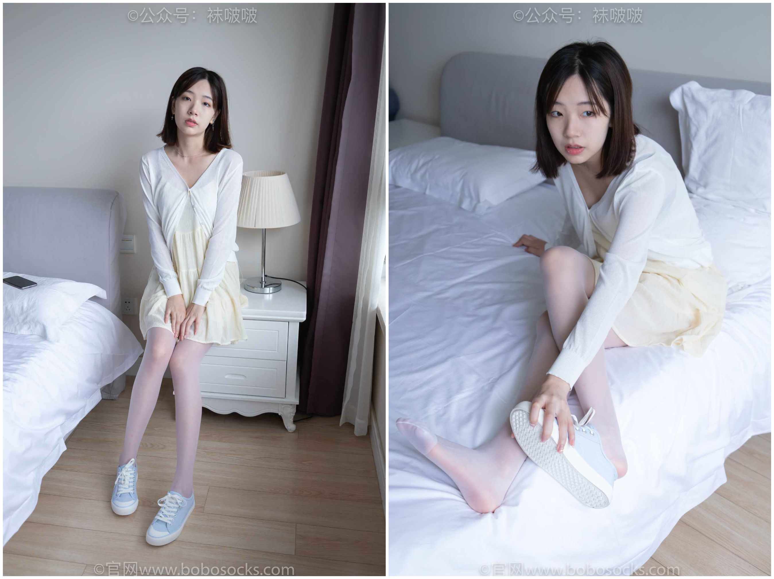 [袜啵啵]NO.005小甜豆-帆布鞋、薄白丝