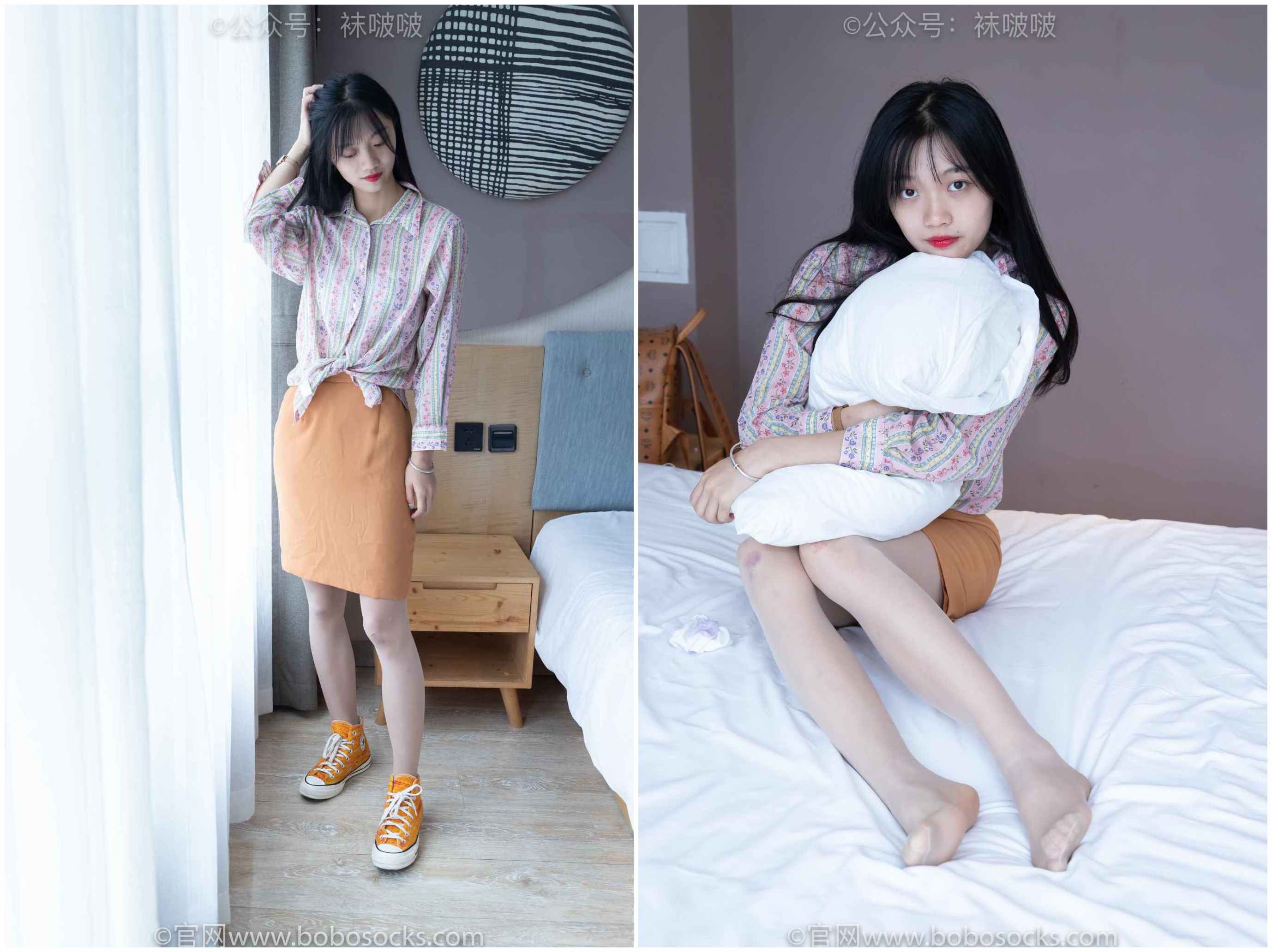 [袜啵啵]NO.008涵涵-帆布鞋、白色短棉袜、肉丝