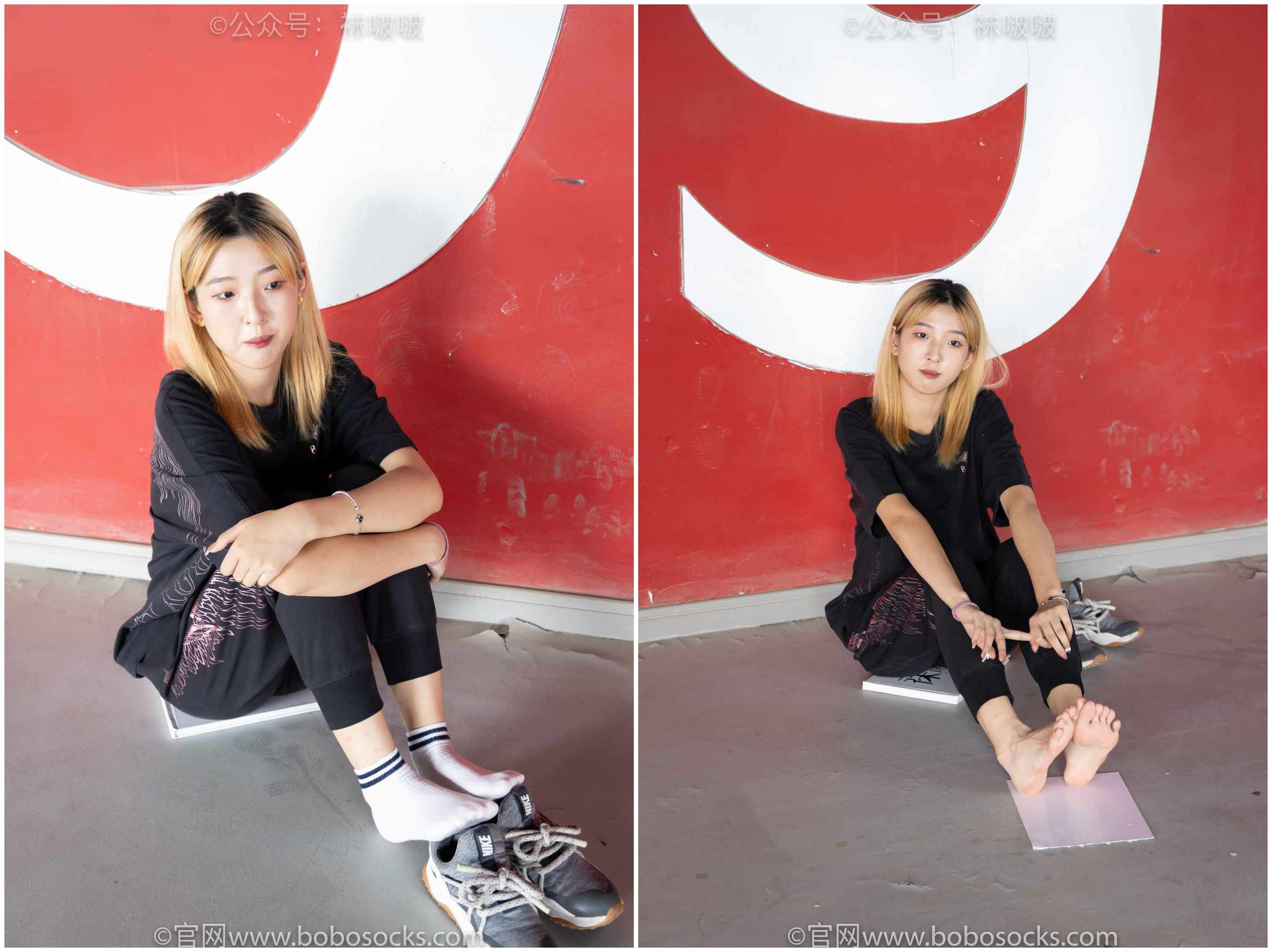 [袜啵啵]NO.018木木-运动鞋、白棉袜、裸足