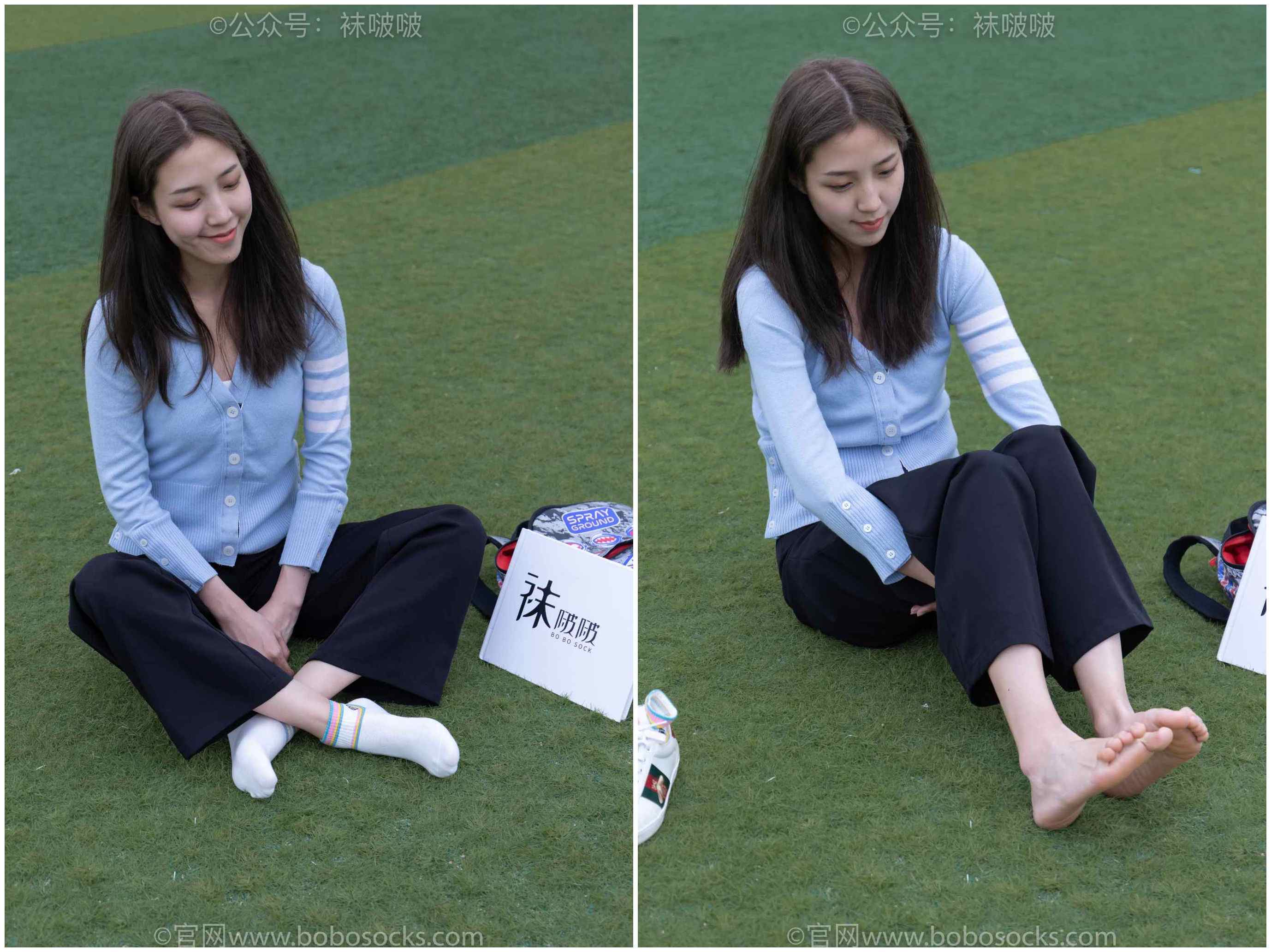 [袜啵啵]NO.021泡芙-板鞋、白棉袜、裸足