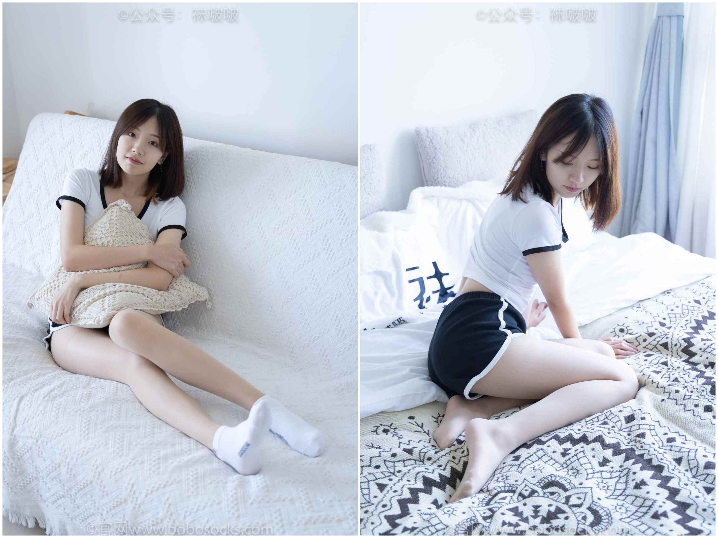 [袜啵啵]NO.026小甜豆-体操服、空军一号、白棉袜、肉丝
