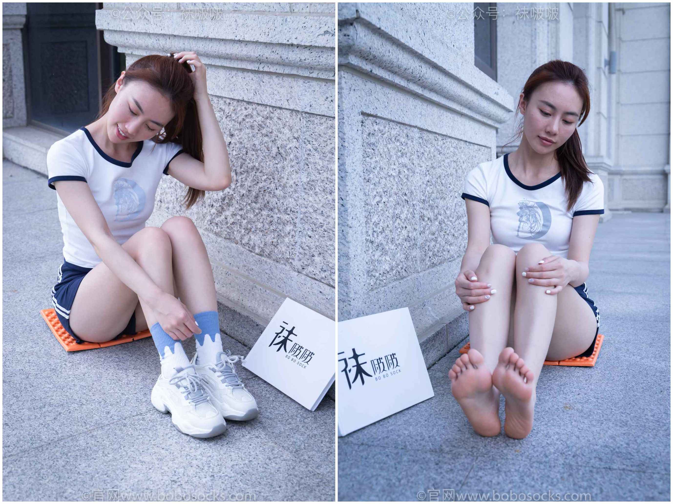 [袜啵啵]NO.028小米-运动鞋、白棉袜、裸足