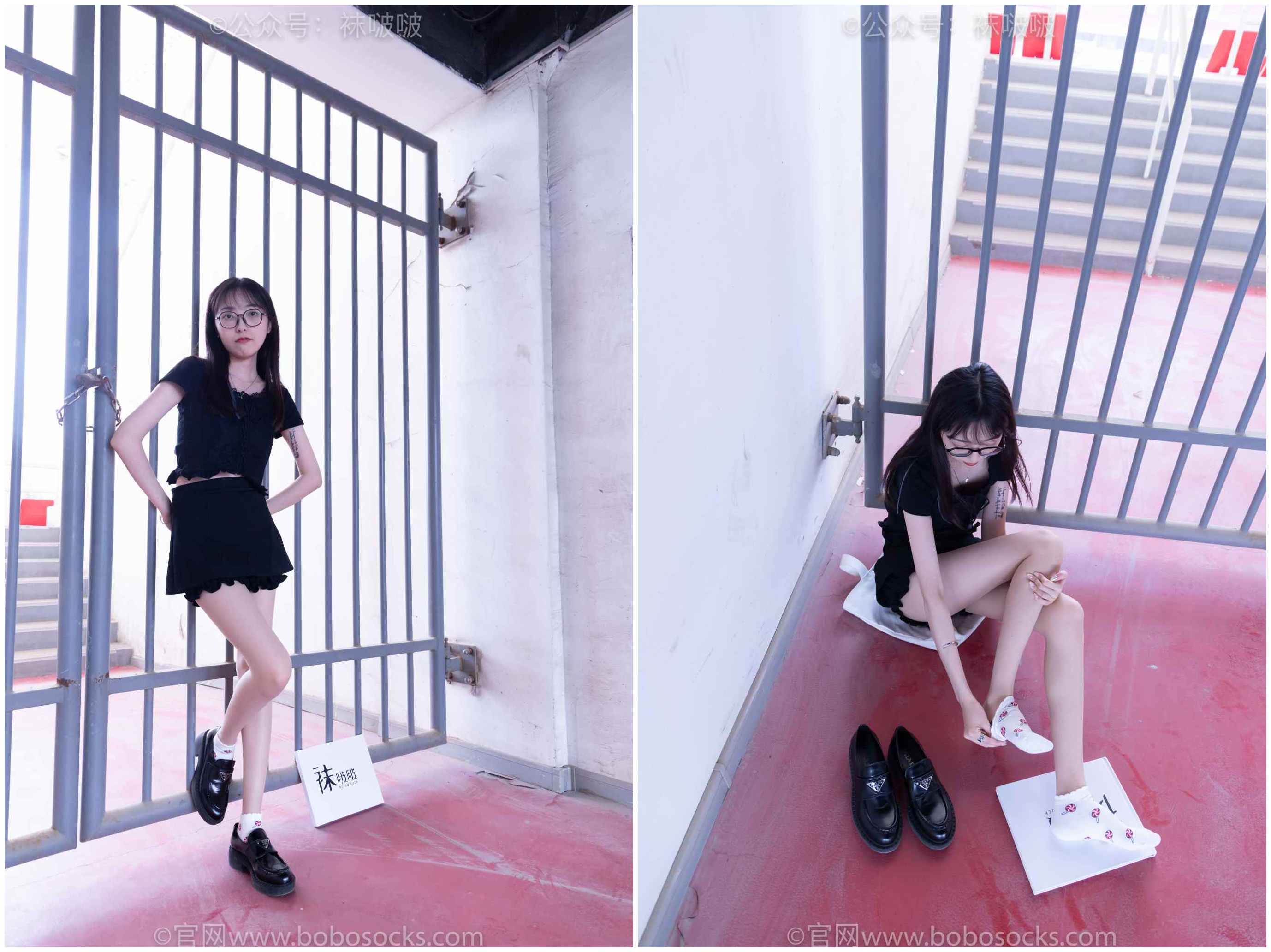 [袜啵啵]NO.030稚予- 皮鞋、短白棉袜、肉丝