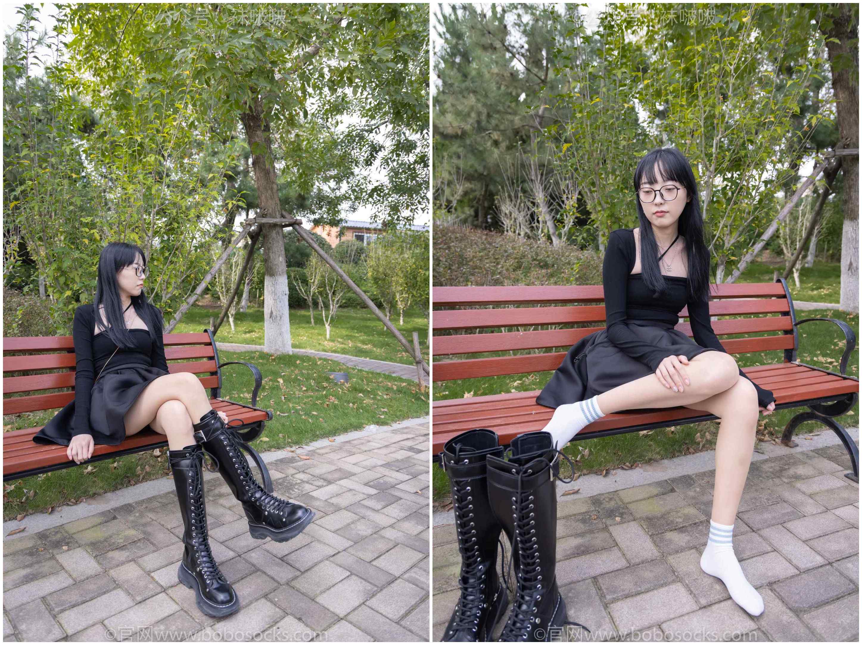 [袜啵啵]NO.040稚予-长靴、白棉袜、肉丝