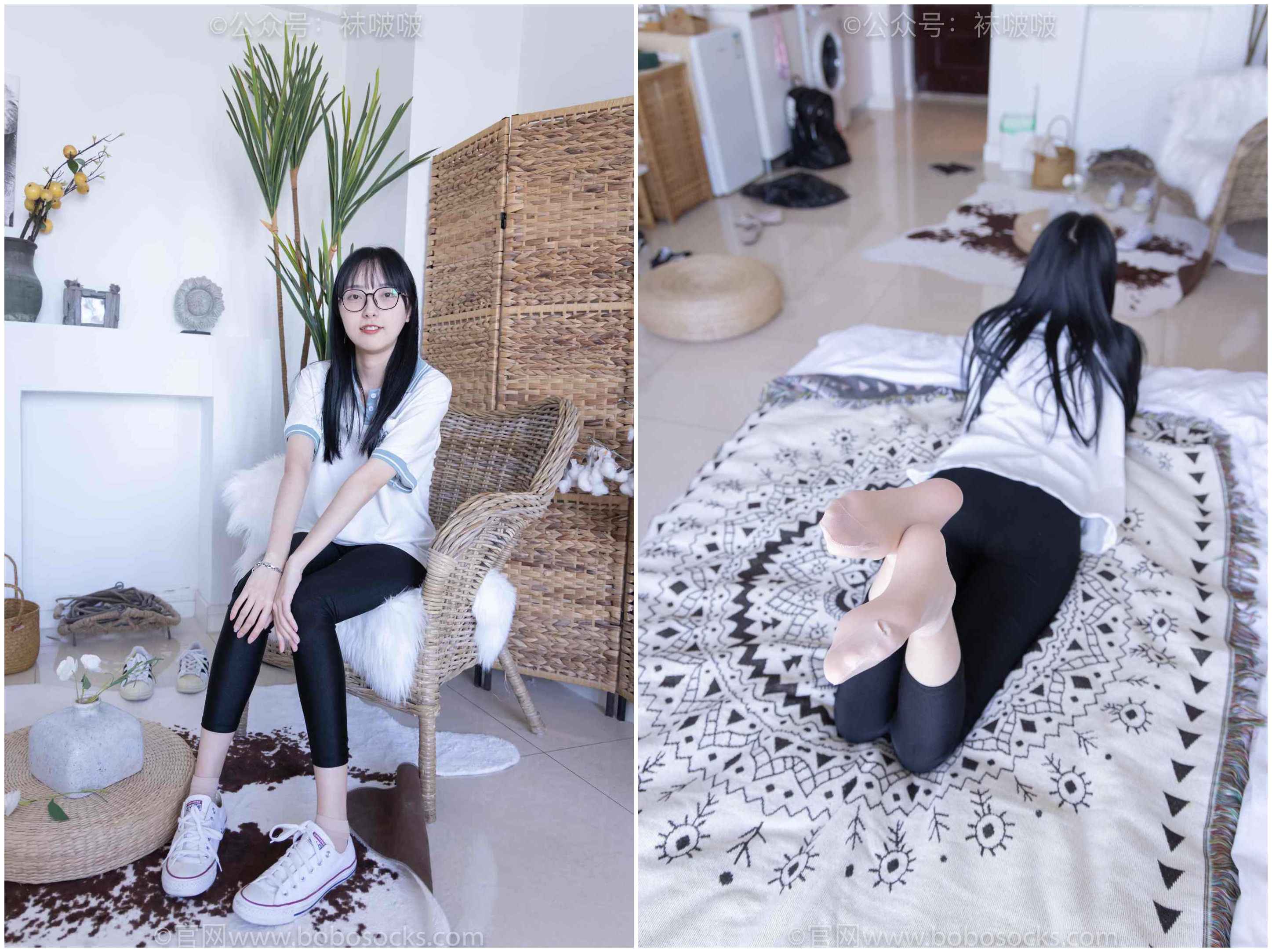 [袜啵啵]NO.044稚予-贝壳头、匡威帆布鞋、短肉丝