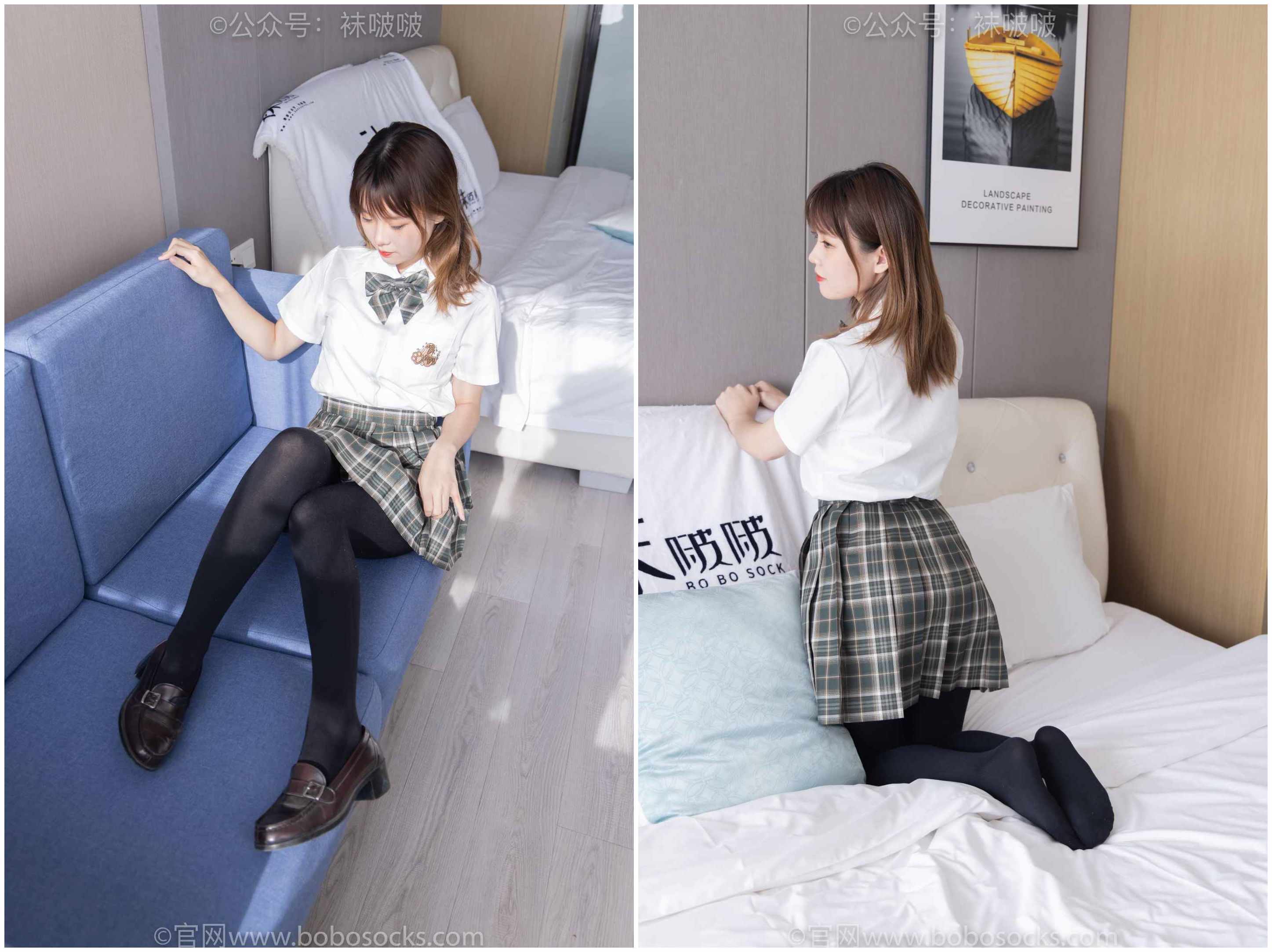 [袜啵啵]NO.056朵朵-JK制服、皮鞋、厚黑丝