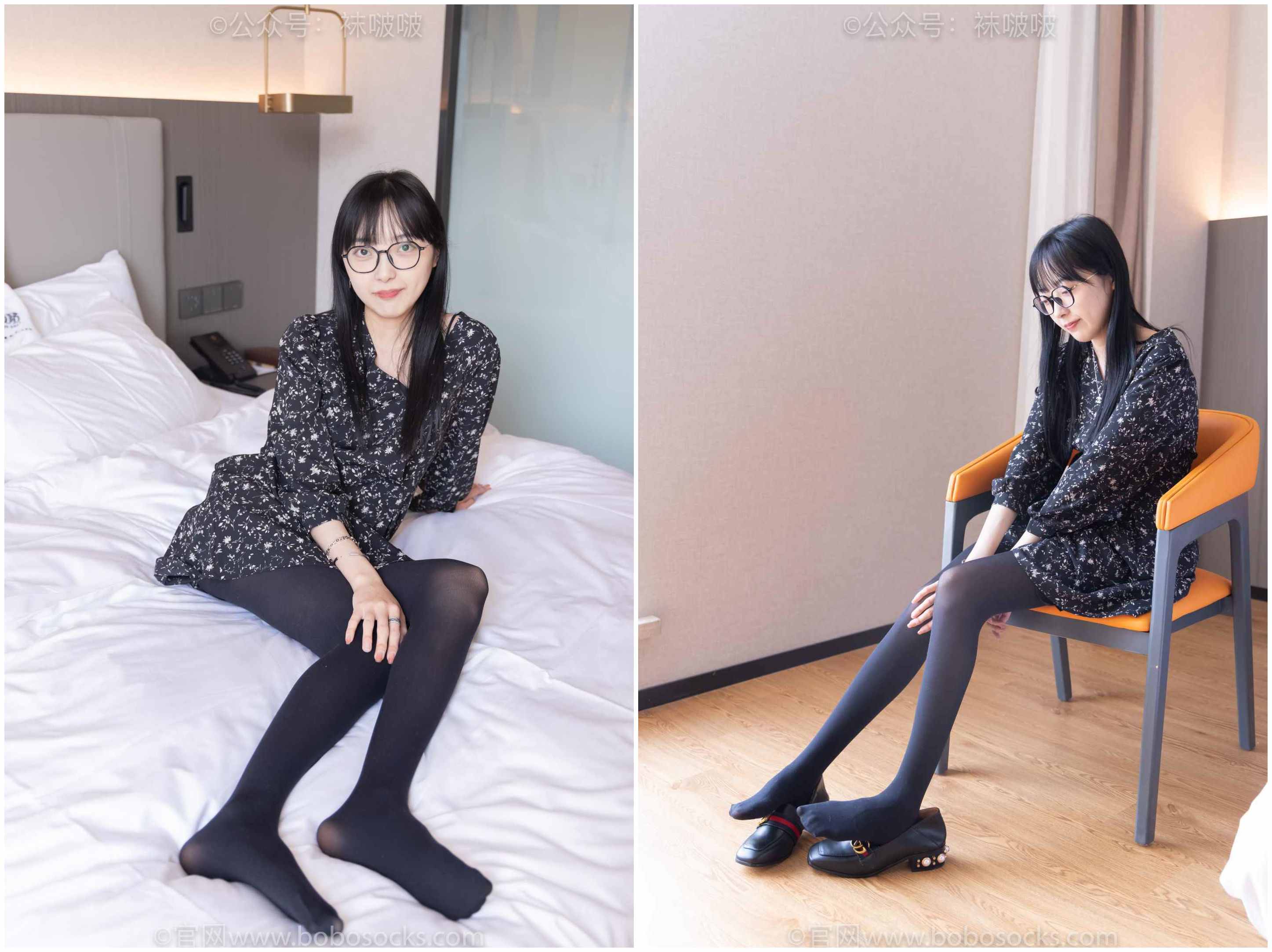 [袜啵啵]NO.064稚予-平底鞋、厚黑丝