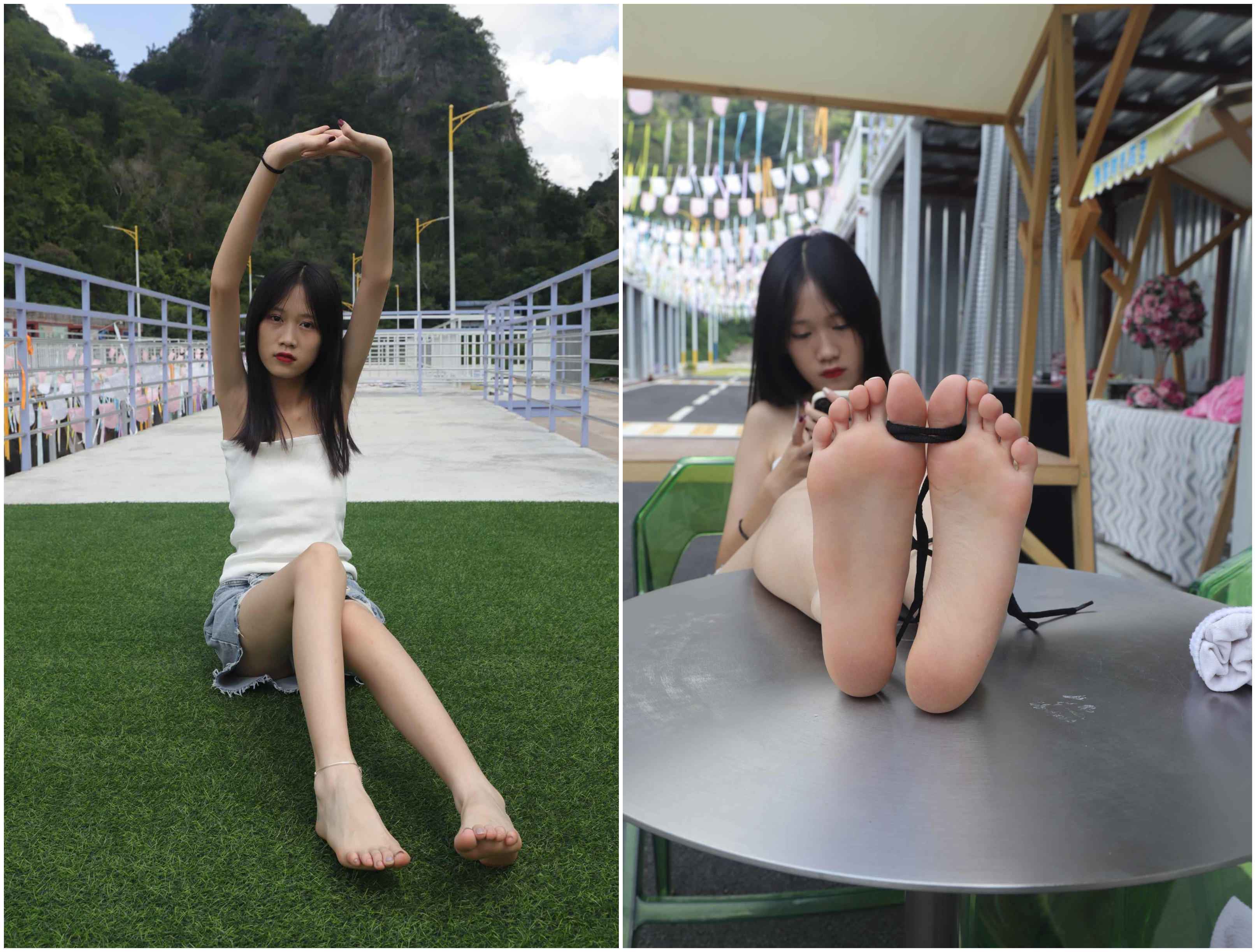 [Pary学生模拍]005 使出混身解数终于哄得表妹拍了套吊带美脚图