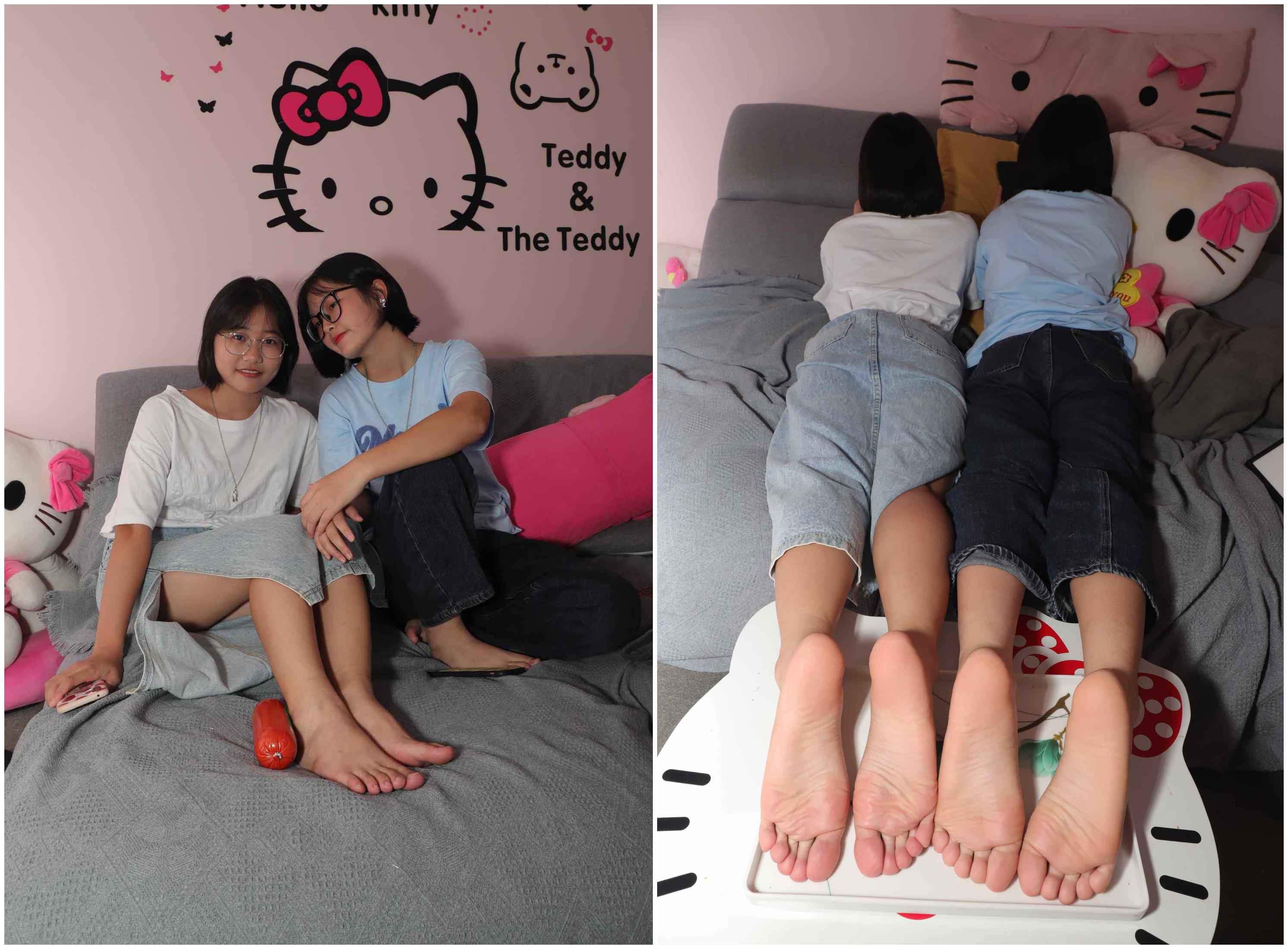 [Pary学生模拍]010 可爱的新模彤彤与小谊脚底秀