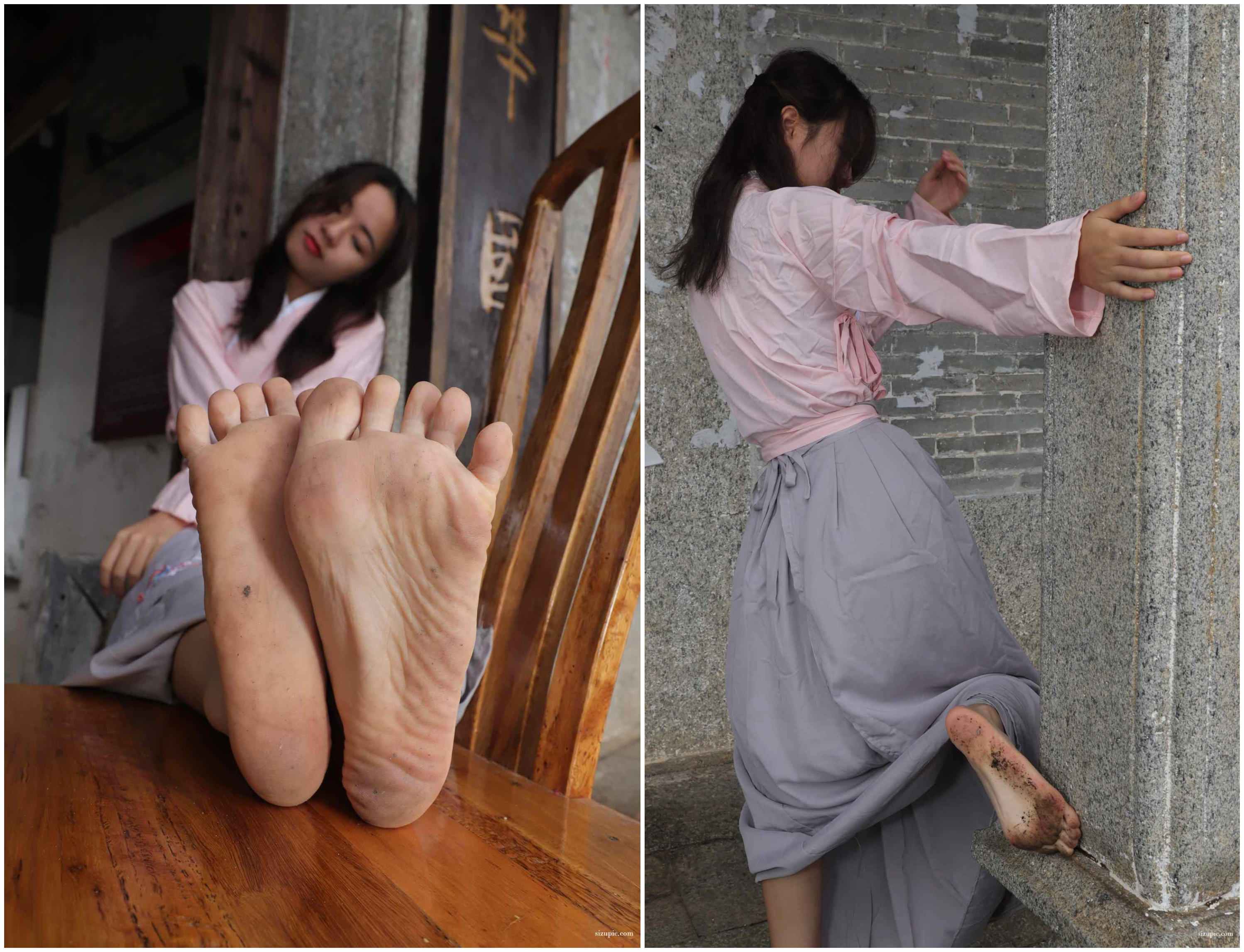 [Pary学生模拍]017 小淇穿上汉服赤脚游玩古镇