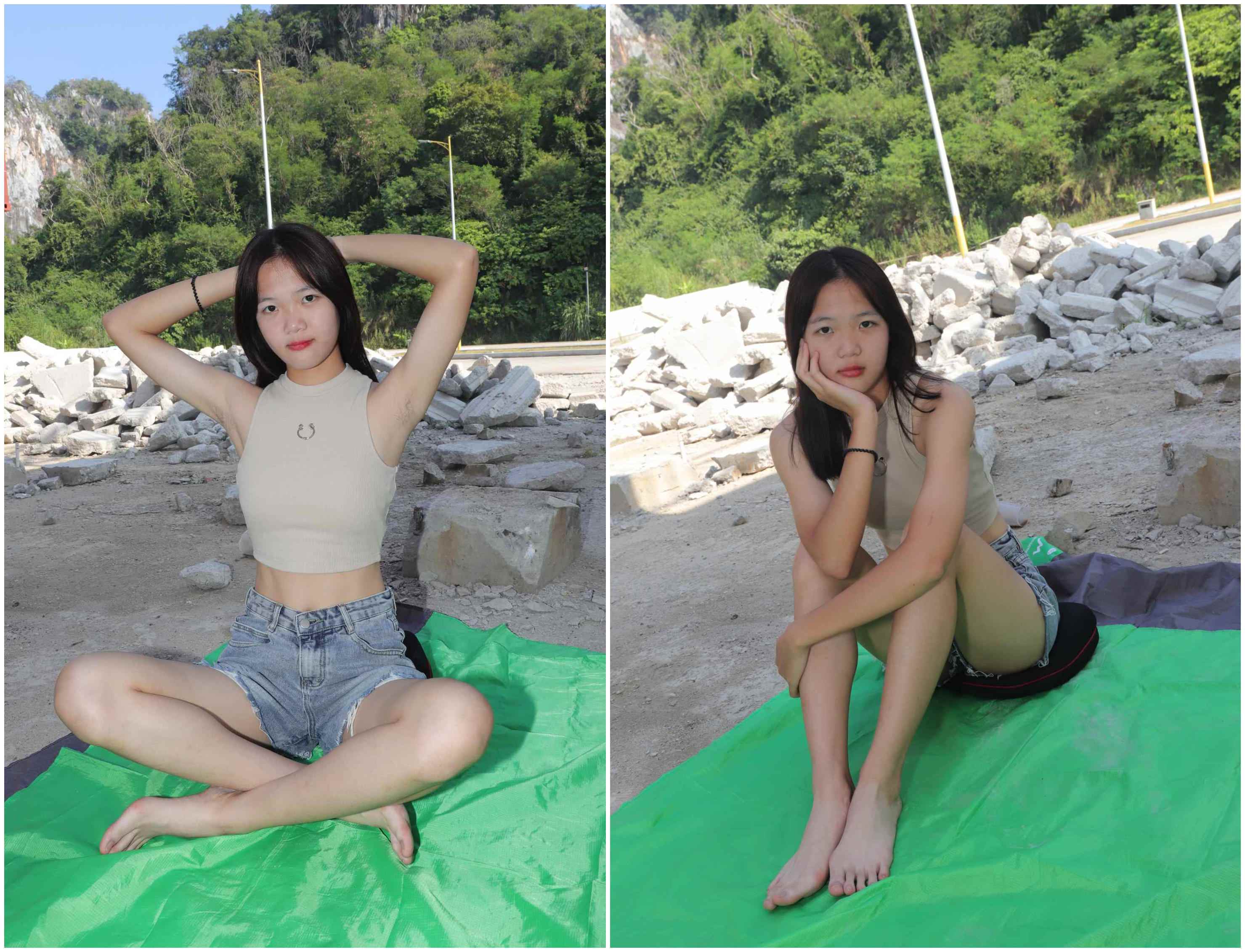 [Pary学生模拍]021 极品美女校花思思全程赤脚拍照后亮出脏脚底