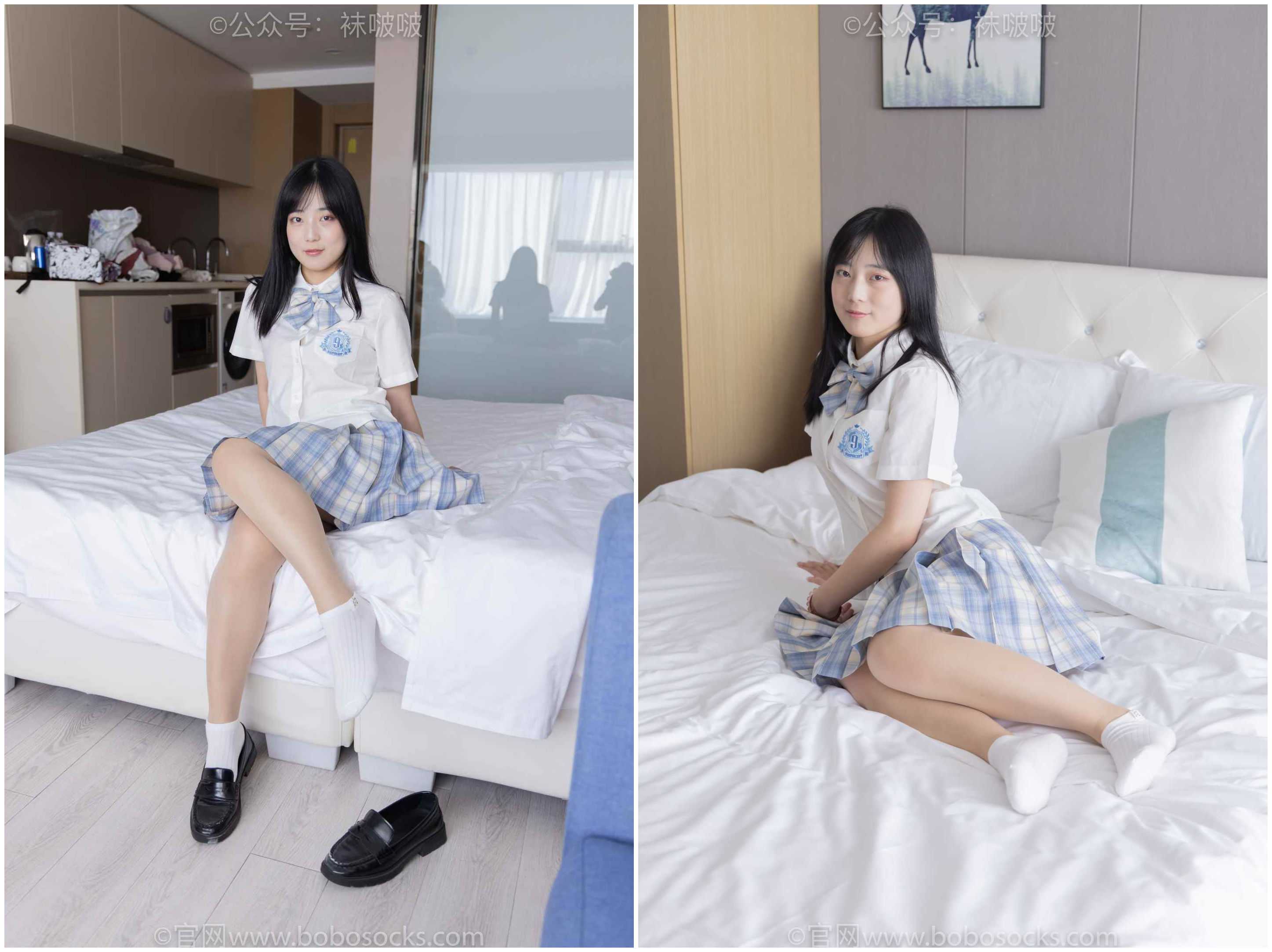 [袜啵啵] 068期 菠萝-JK制服、皮鞋、短白棉袜、肉丝-脚尖加固款