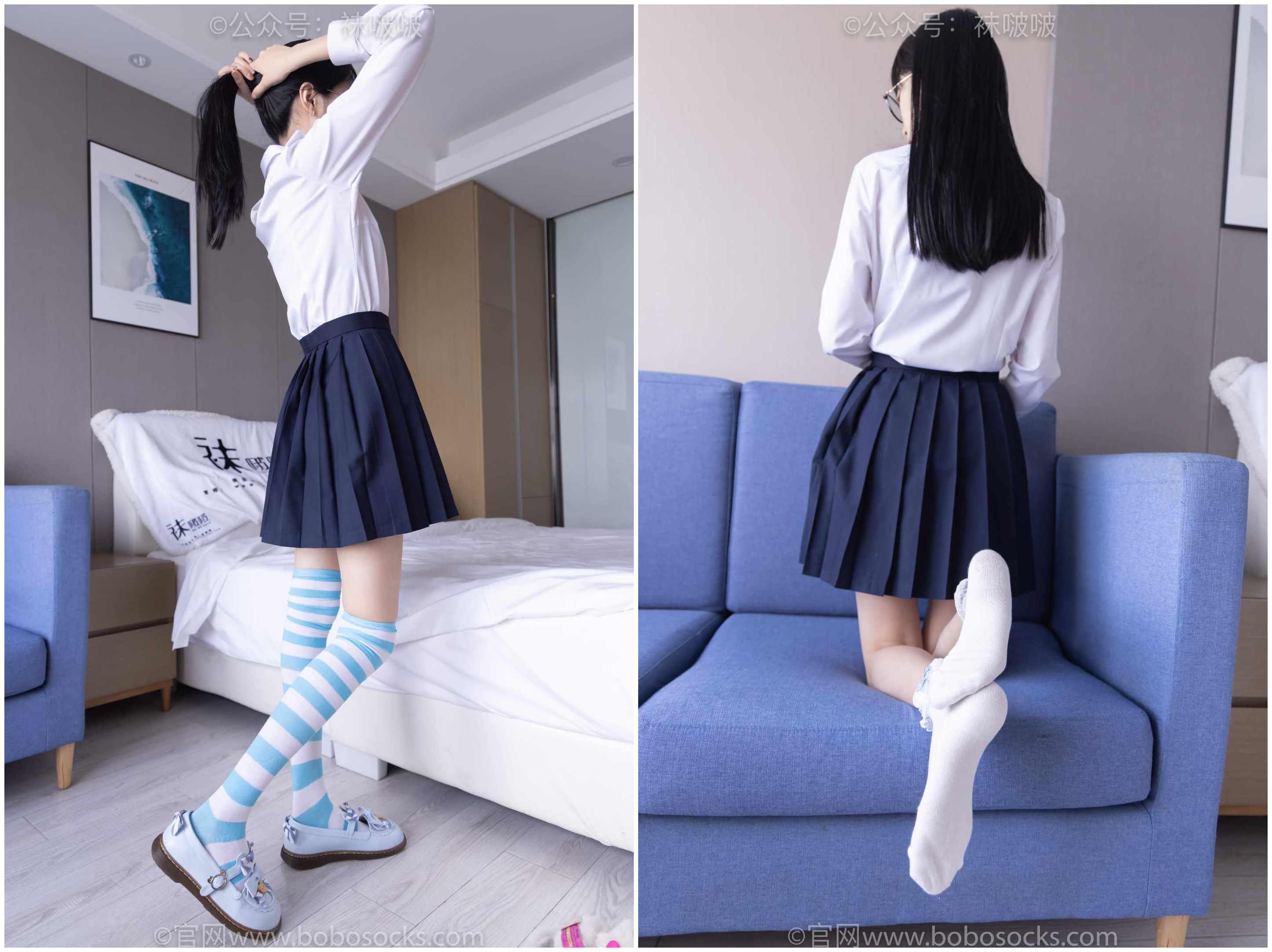 [袜啵啵] 070期 稚予-皮鞋、拖鞋、过膝袜、白棉袜