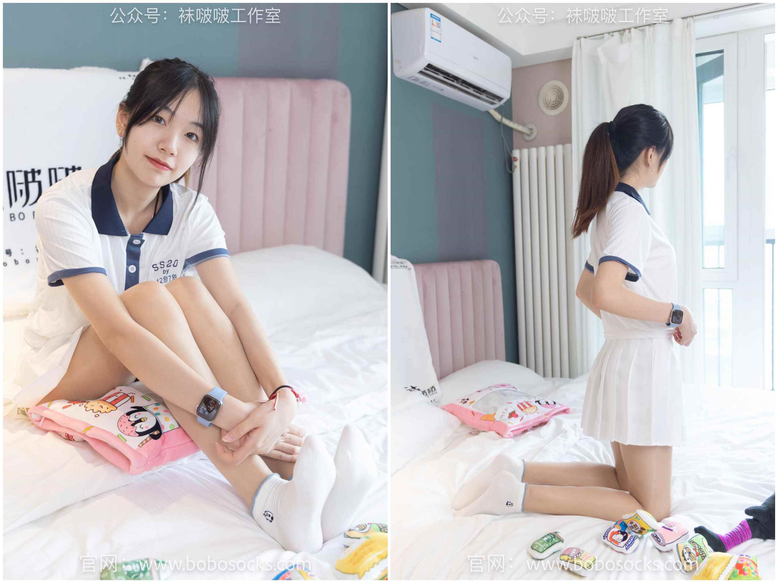 [袜啵啵] 096期 小甜豆-板鞋、白棉袜、油亮肉丝