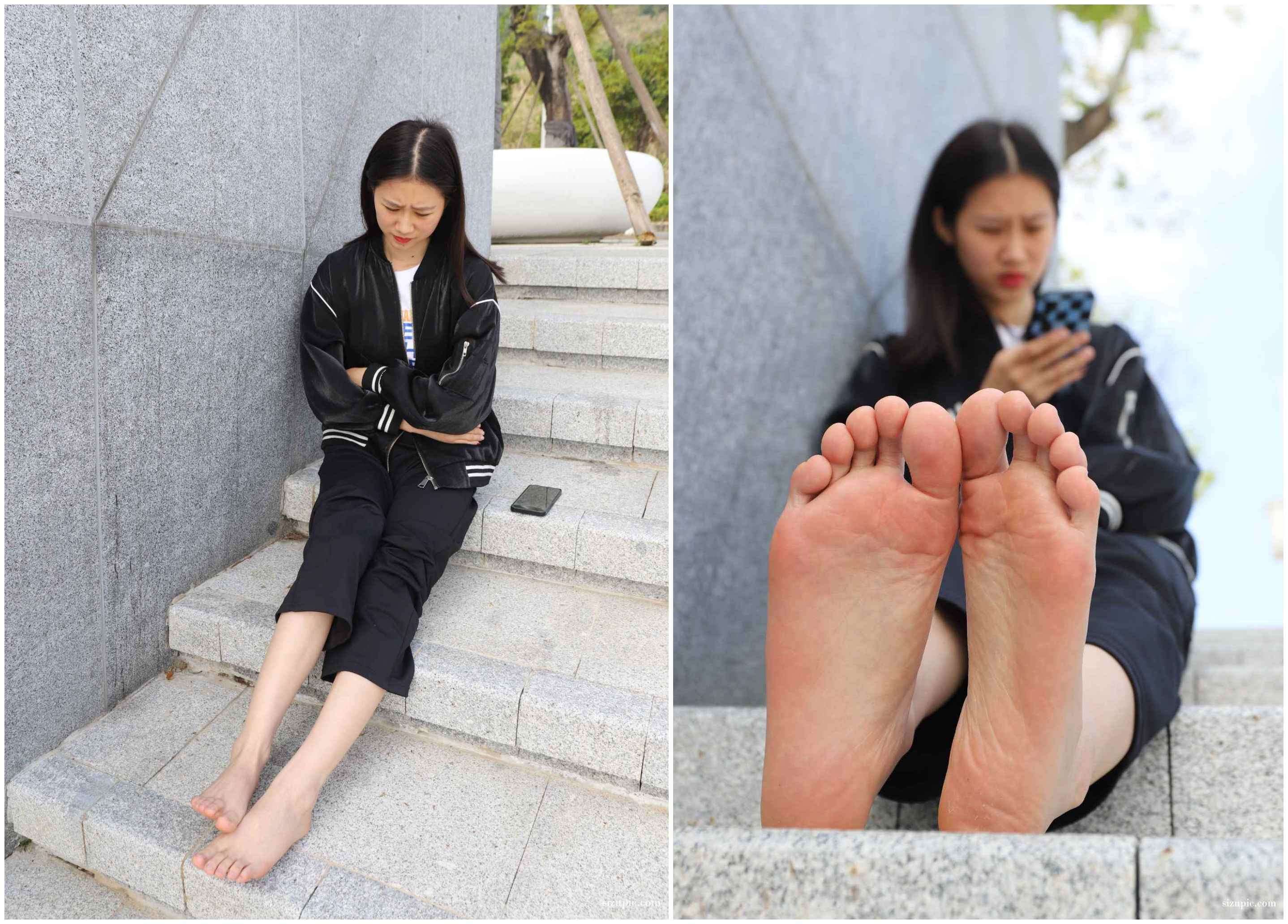 [Pary学生模拍]045 春暖花开，与小芳到户外拍摄美脚