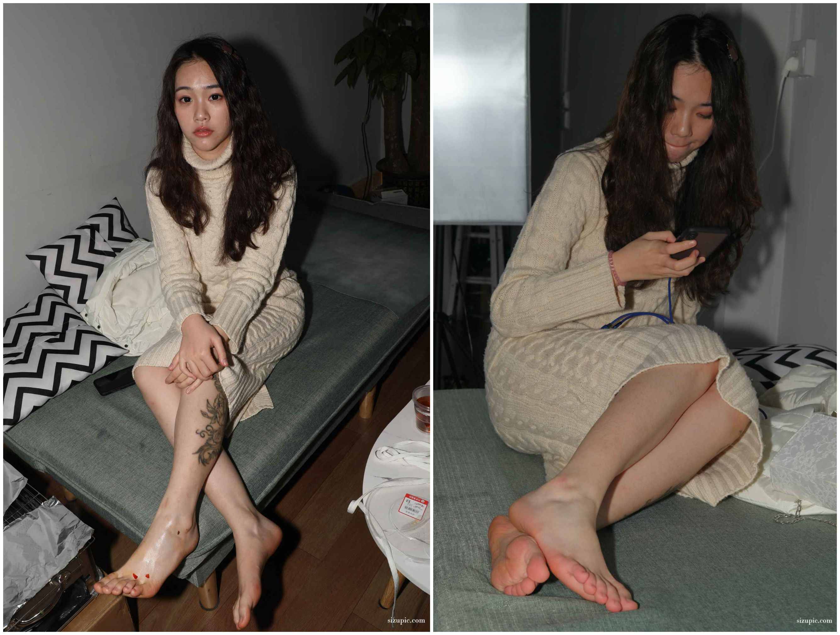 [Pary学生模拍]046 大美女琪琪脚底大餐，近距离脚底特写，汗腺清晰可见