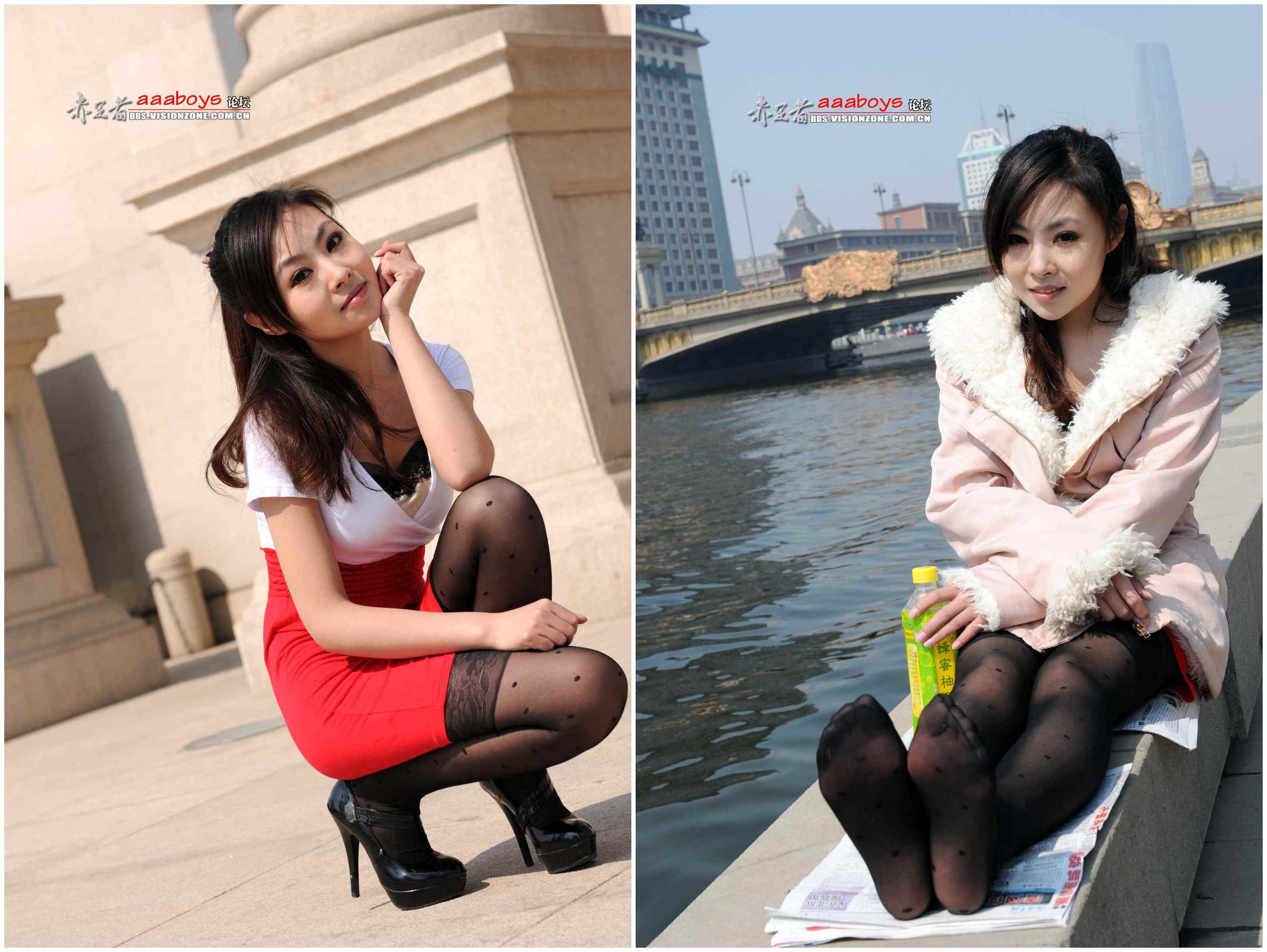 [赤足者]No.029 红裙黑丝