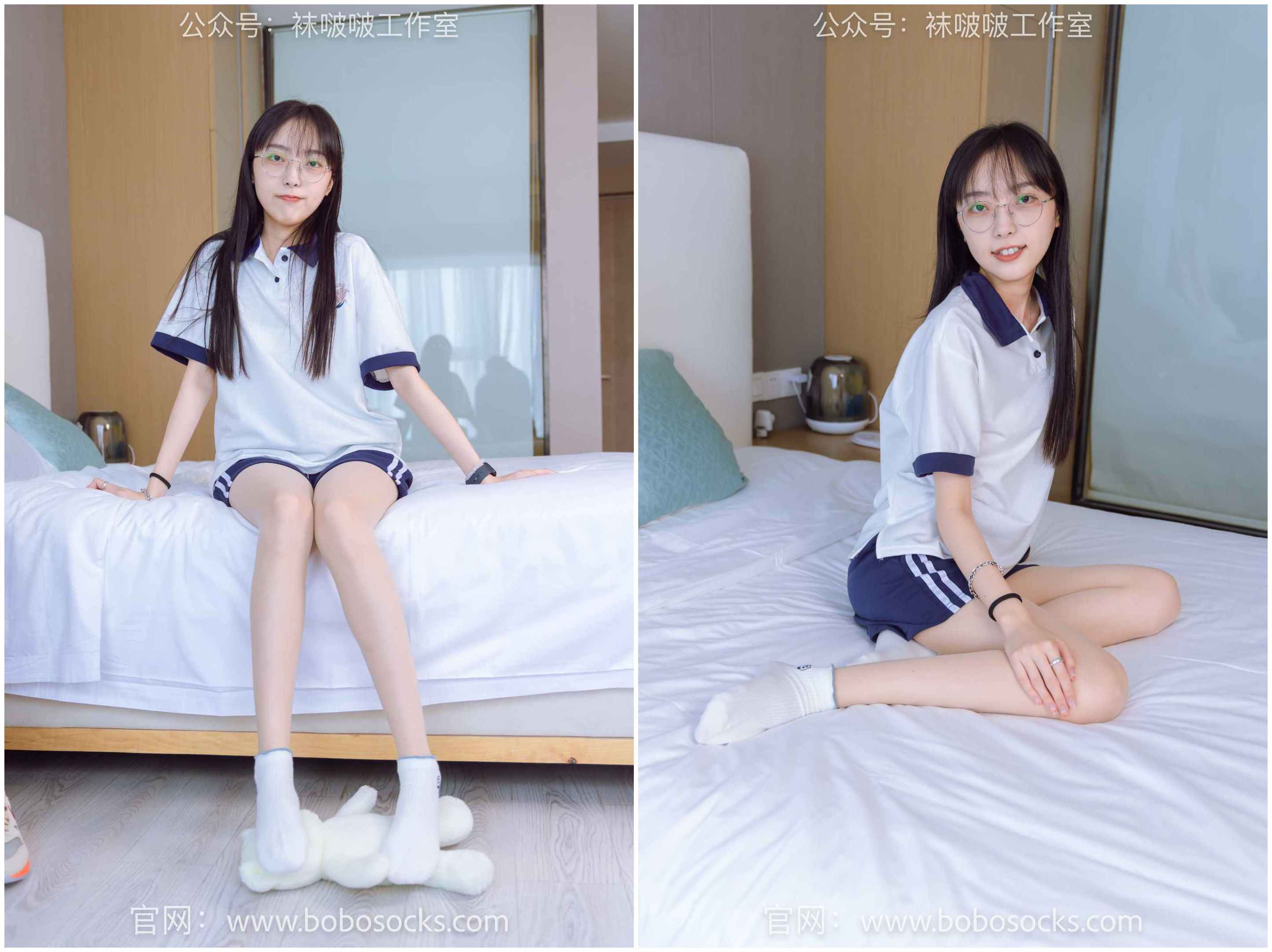 [袜啵啵]118期 稚予-运动鞋、白棉袜、肉丝、踩小熊玩偶