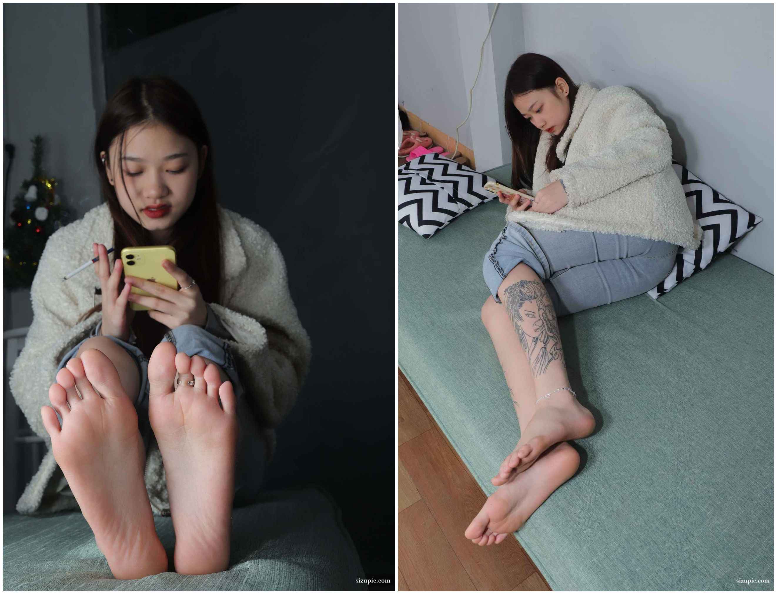 [Pary学生模拍]047 大美女婉华再次展示39码超白大美脚