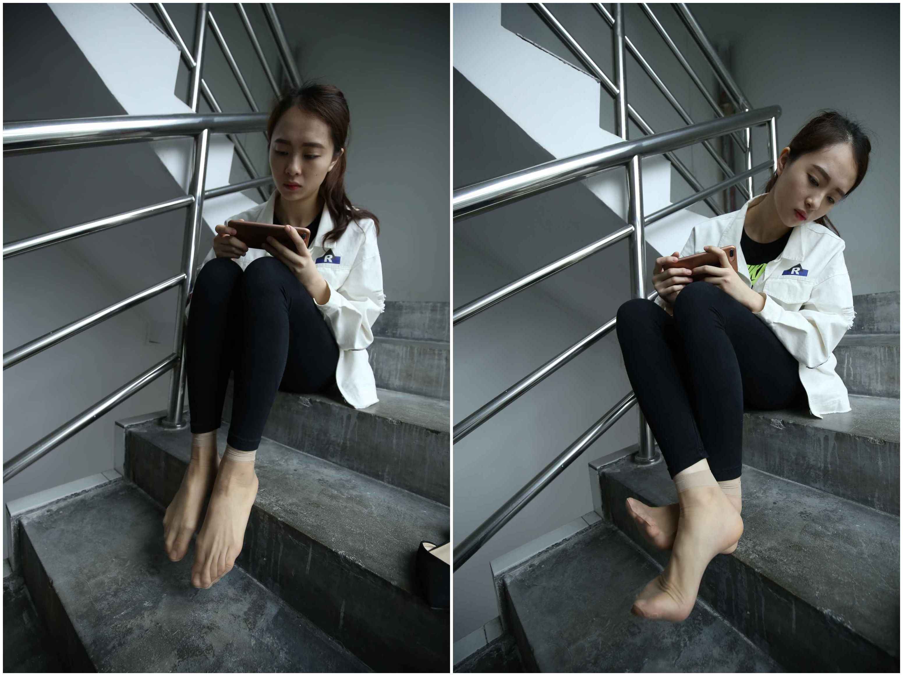 [大西瓜爱牙膏]衬黑长裤