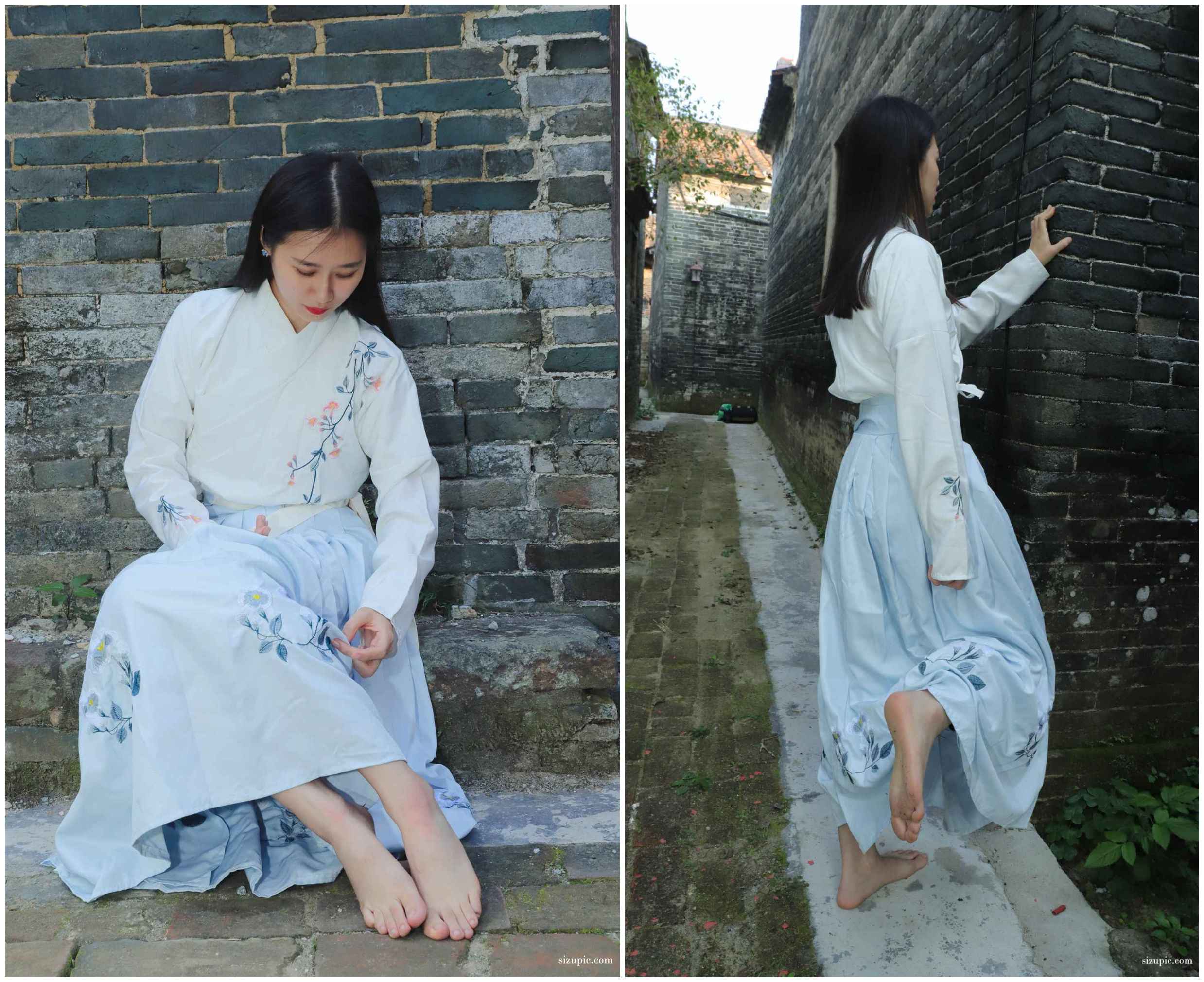 [Pary学生模拍]049 极品美女小芳穿上汉服古镇赤脚