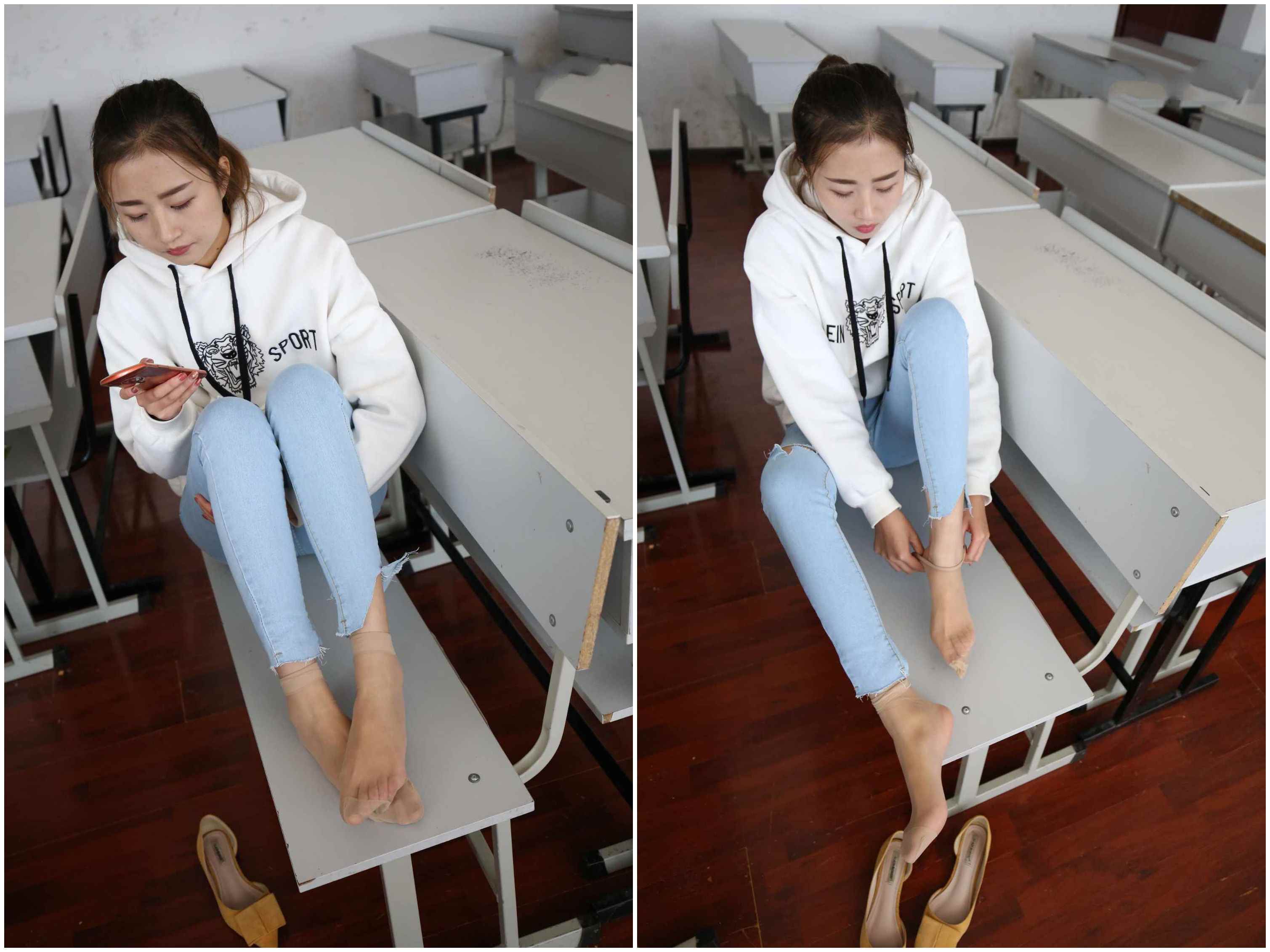 [大西瓜爱牙膏]模特1 牛仔短丝