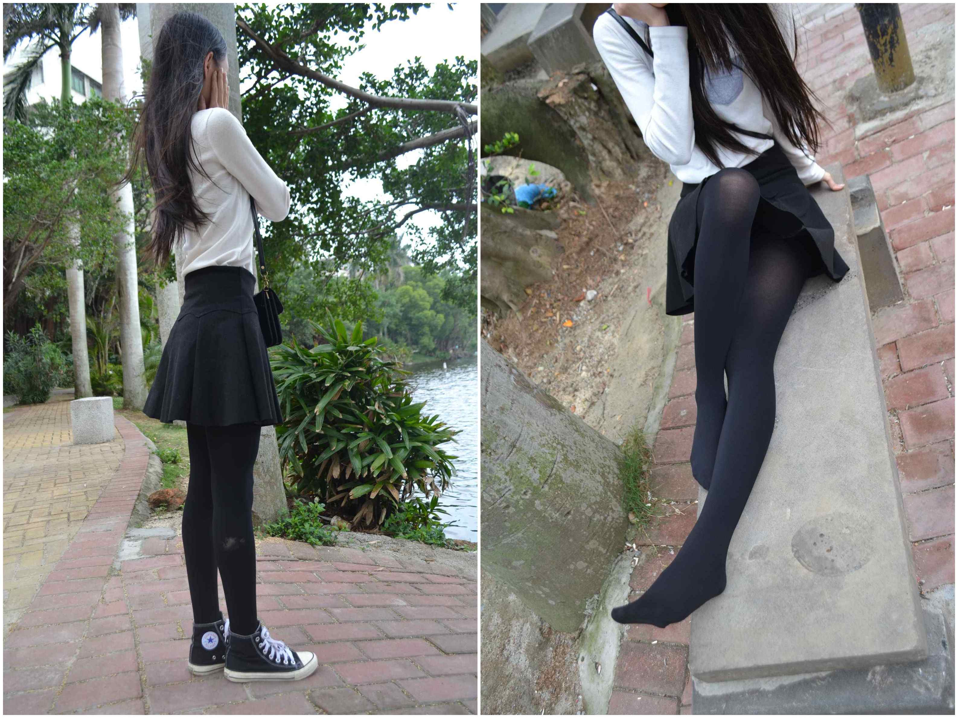 [大西瓜爱牙膏]湖边黑丝妹