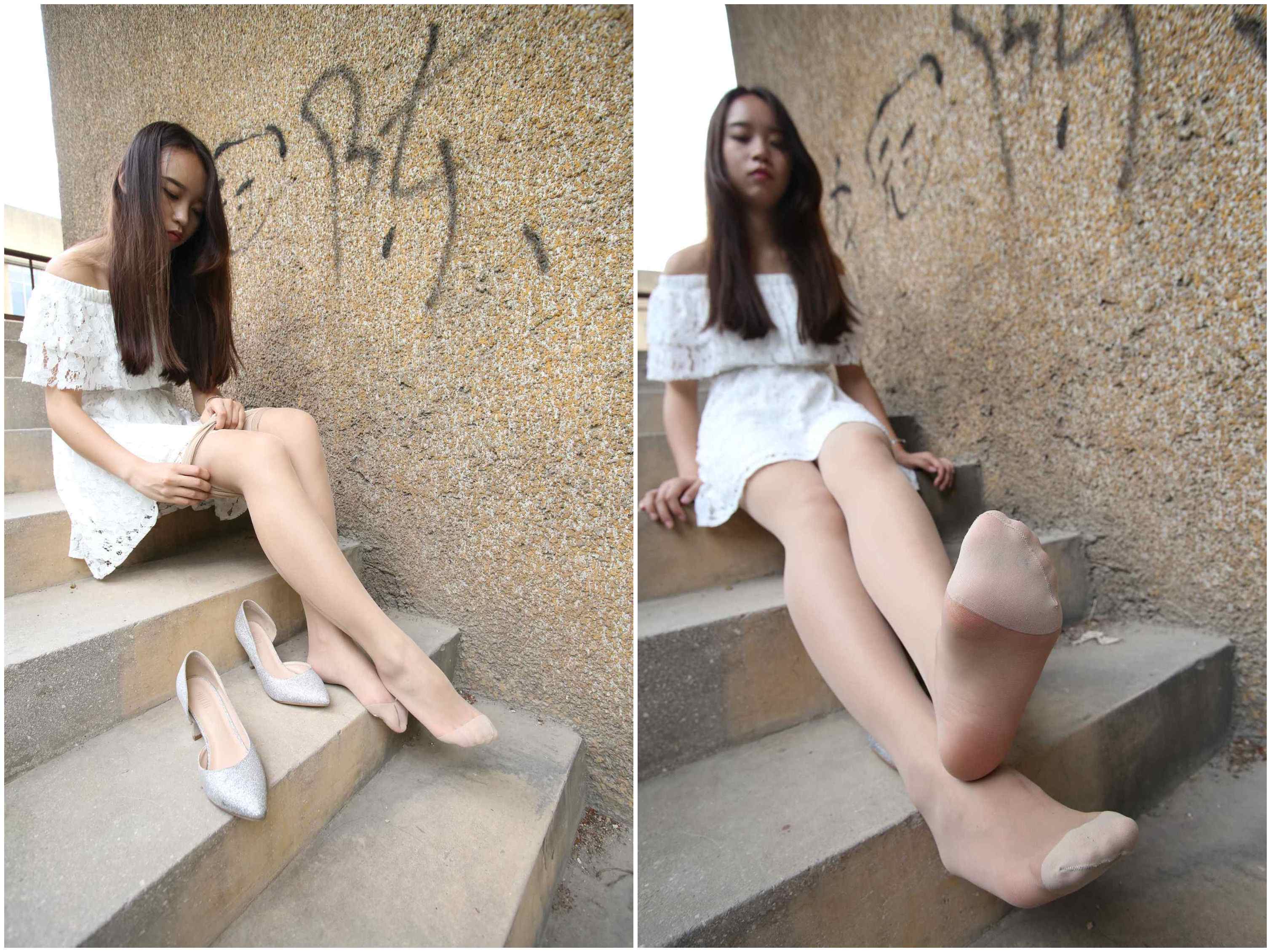 [大西瓜爱牙膏]张萍 白T恤 连衣裙