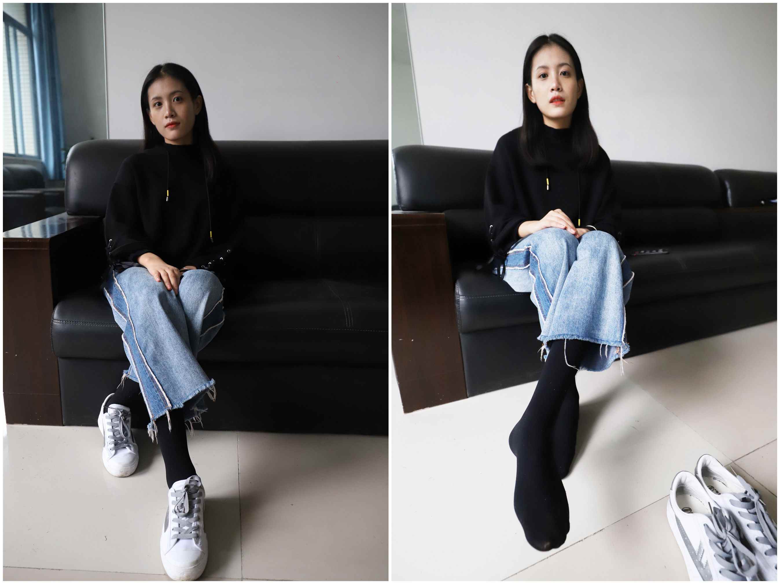 [大西瓜爱牙膏]11月活动模特1 黑厚袜