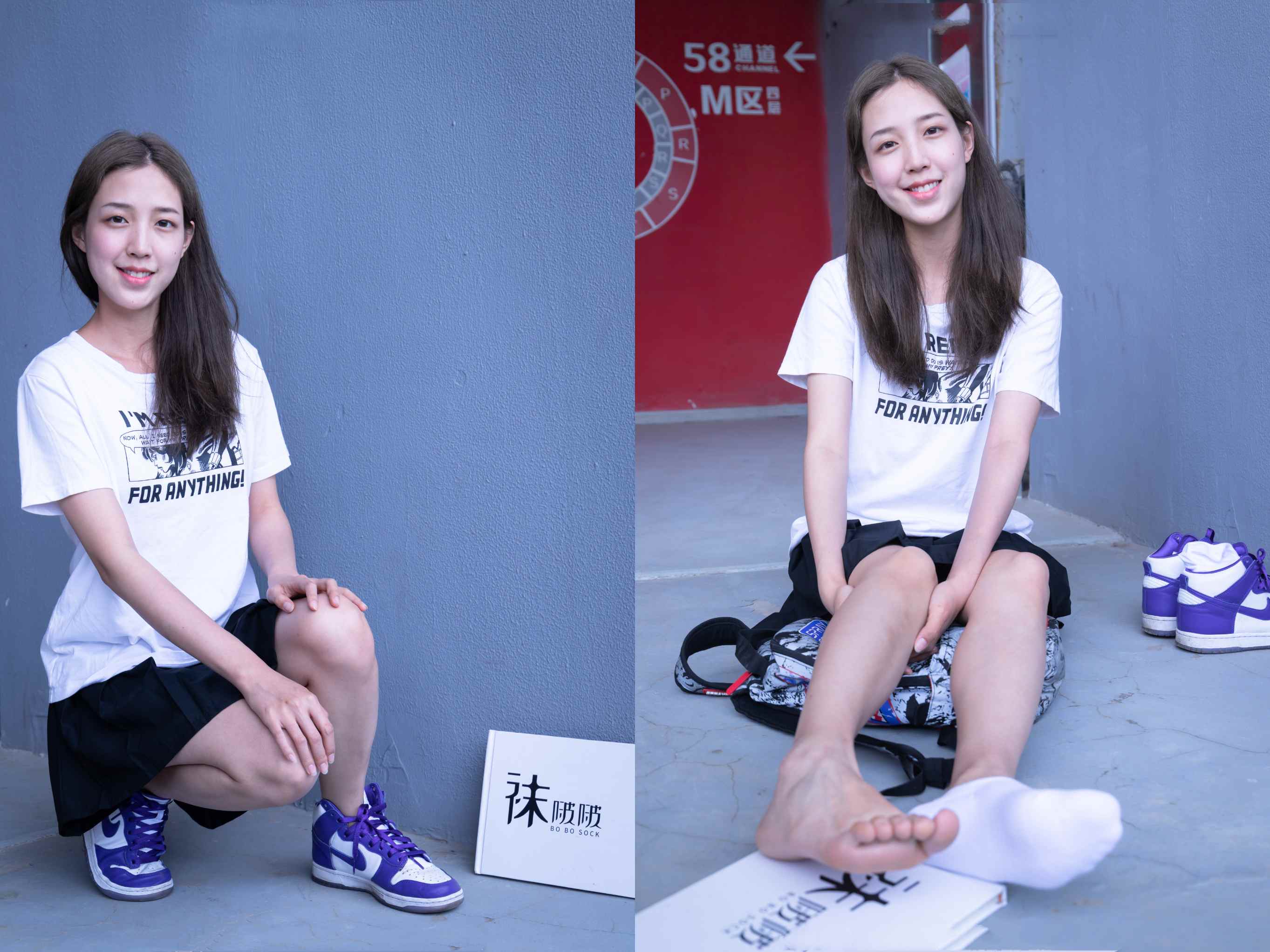 [袜啵啵]积分限定作品 NO.002 泡芙- AJ、白色棉质船袜、裸足