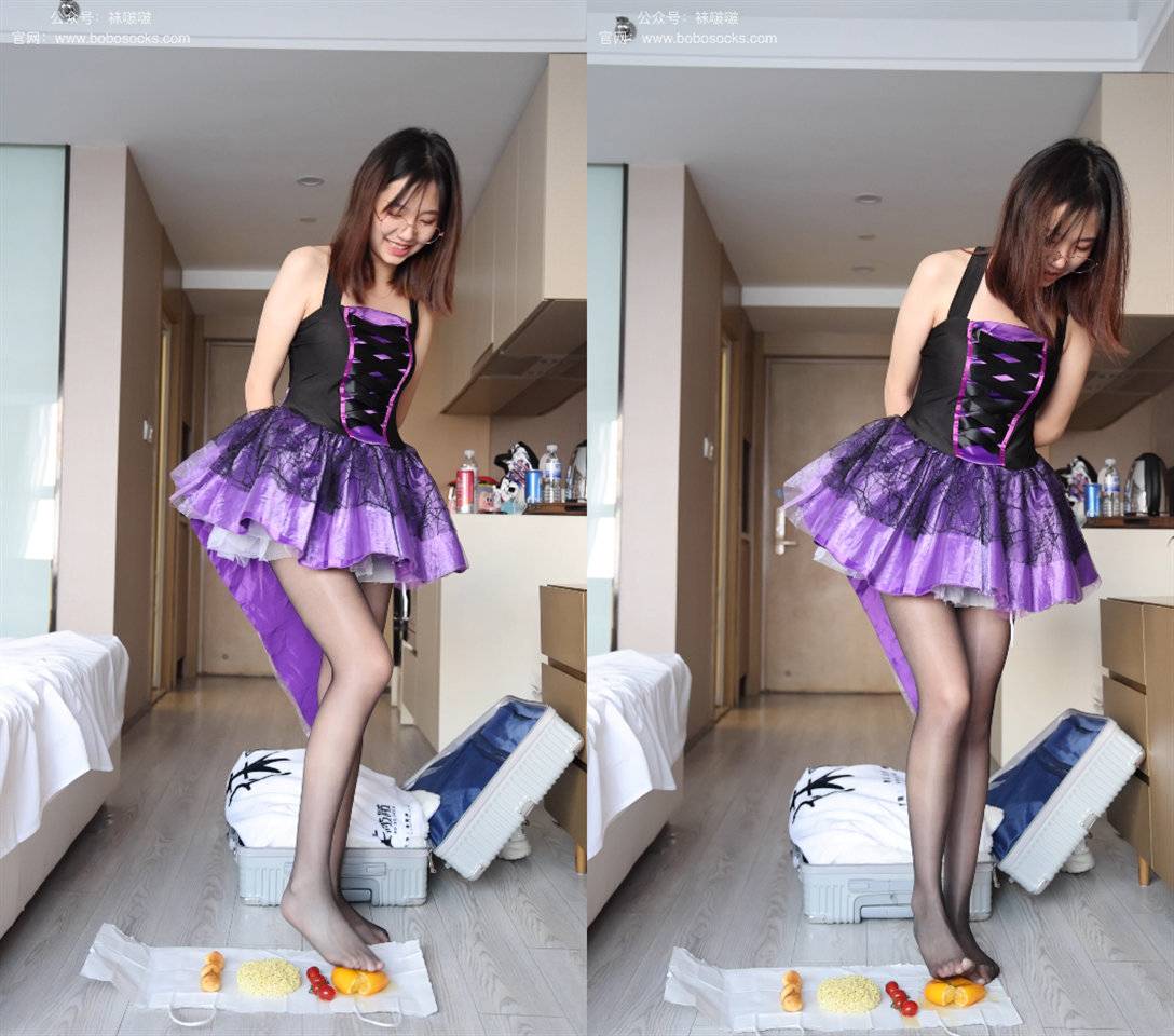 [袜啵啵]积分限定作品 NO.003 小甜豆-小魔女装、高跟凉鞋、油亮黑丝、踩东西剧情