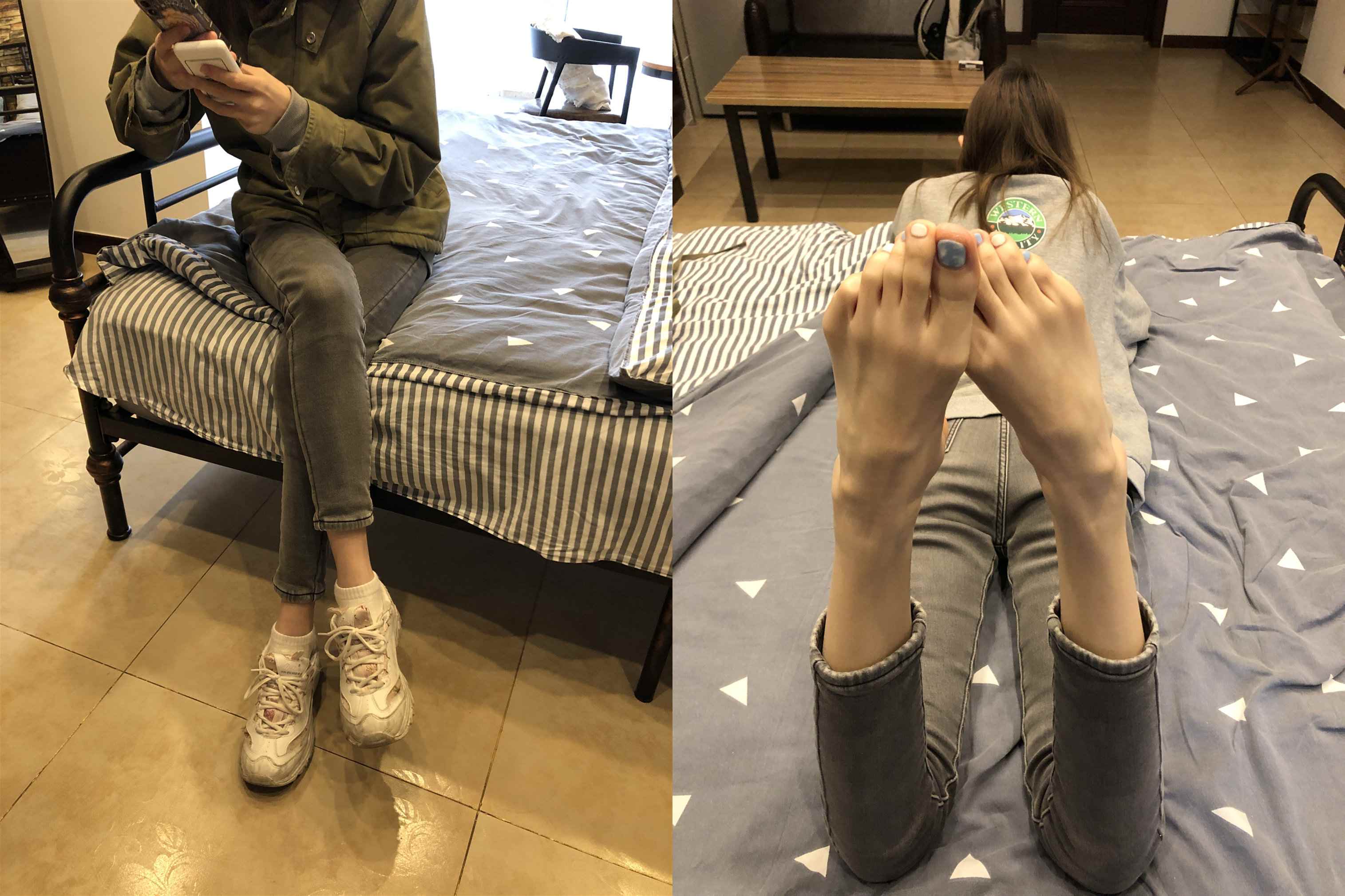 老哥约大学城妹子出来看电影后到酒店玩舔美脚