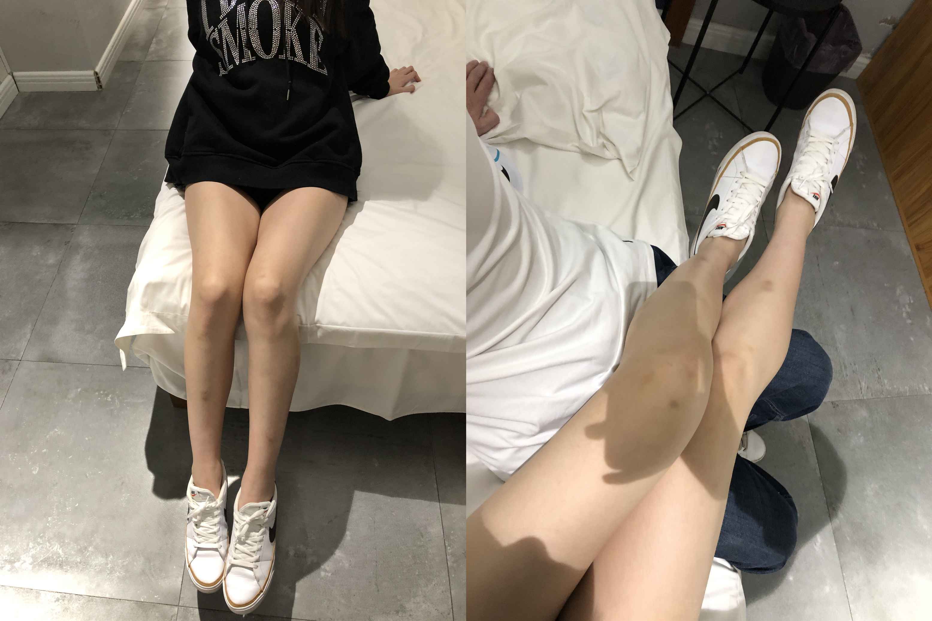 老哥约来大四实习长腿美女脱下运动鞋玩舔嫩脚