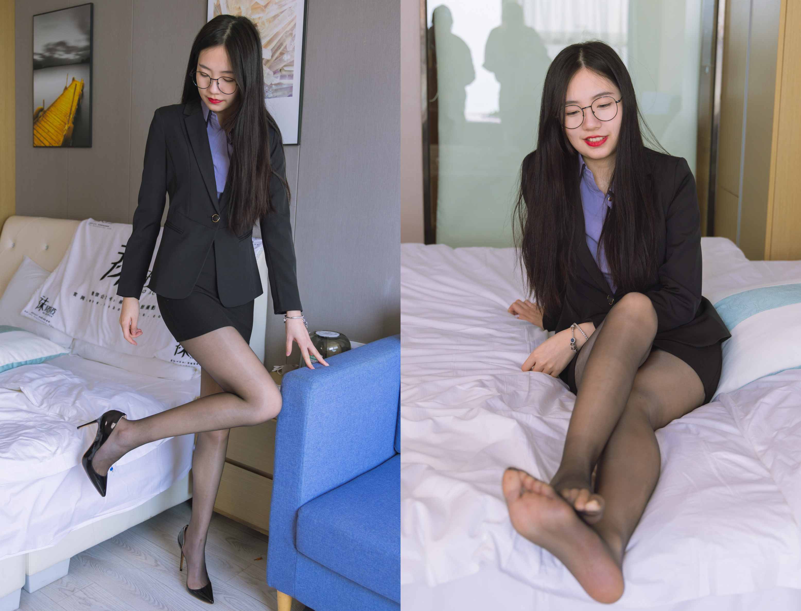 [袜啵啵]216期 小甜豆-两双高跟鞋、肉丝、油亮黑丝