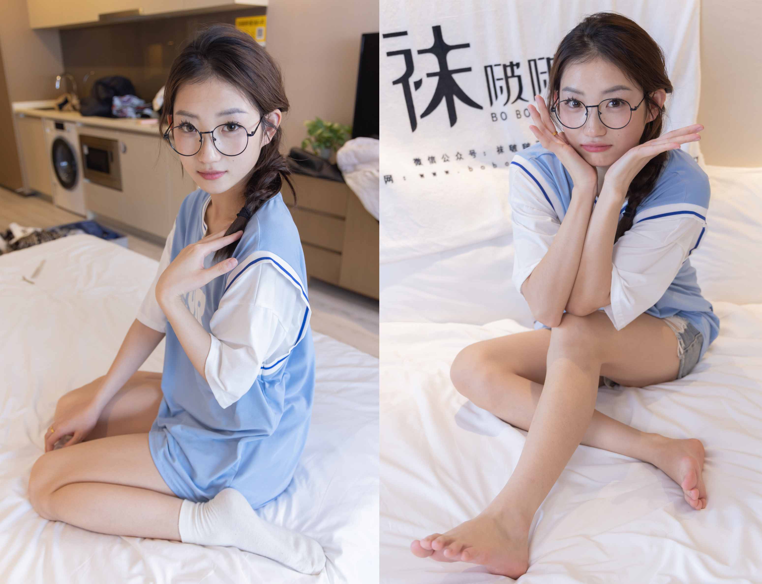 [袜啵啵]217期 小沫-高跟鞋、皮鞋、短肉丝、自然穿脏白棉袜