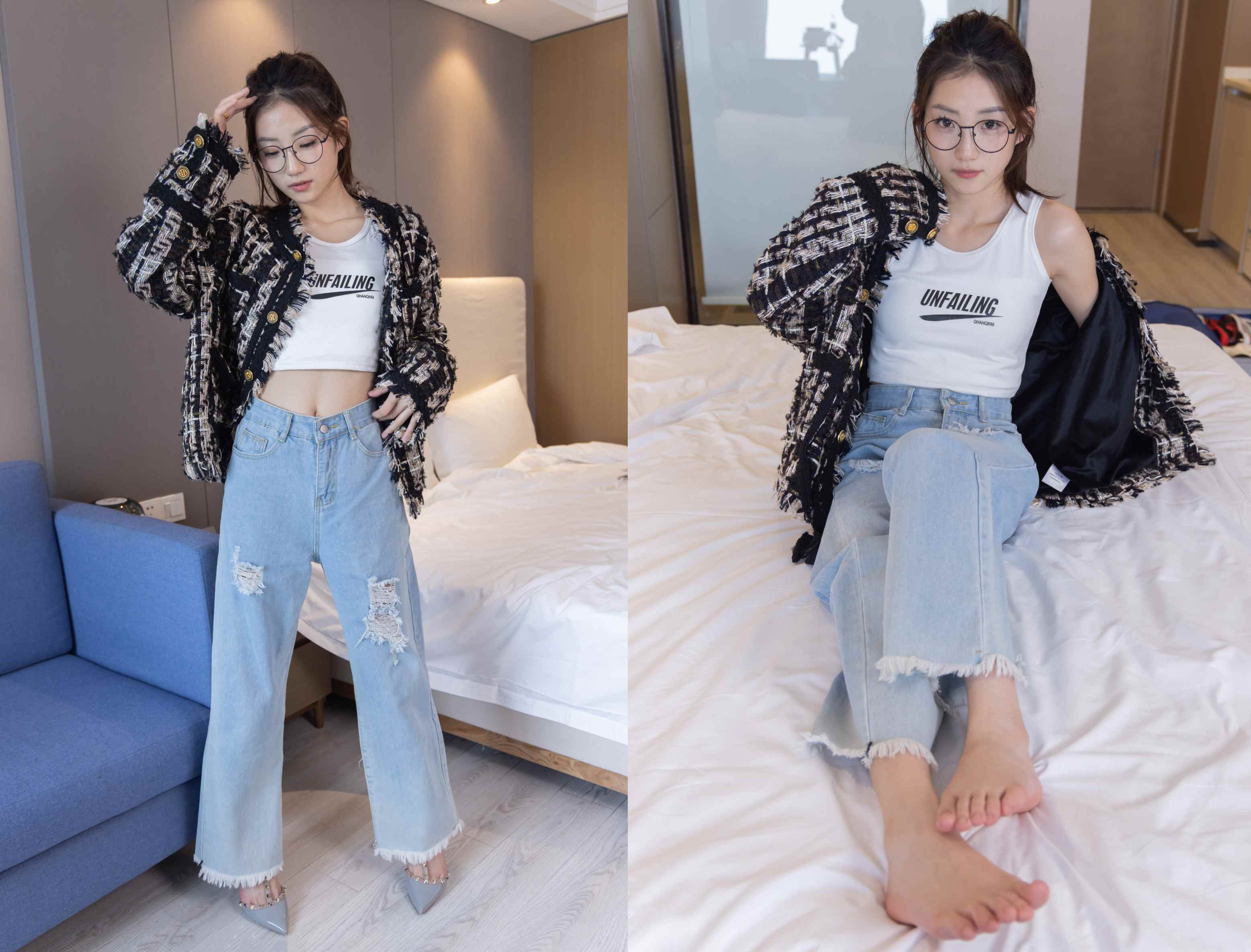 [袜啵啵]237期 小沫-高跟鞋、皮鞋、肉丝、裸足、裤里丝