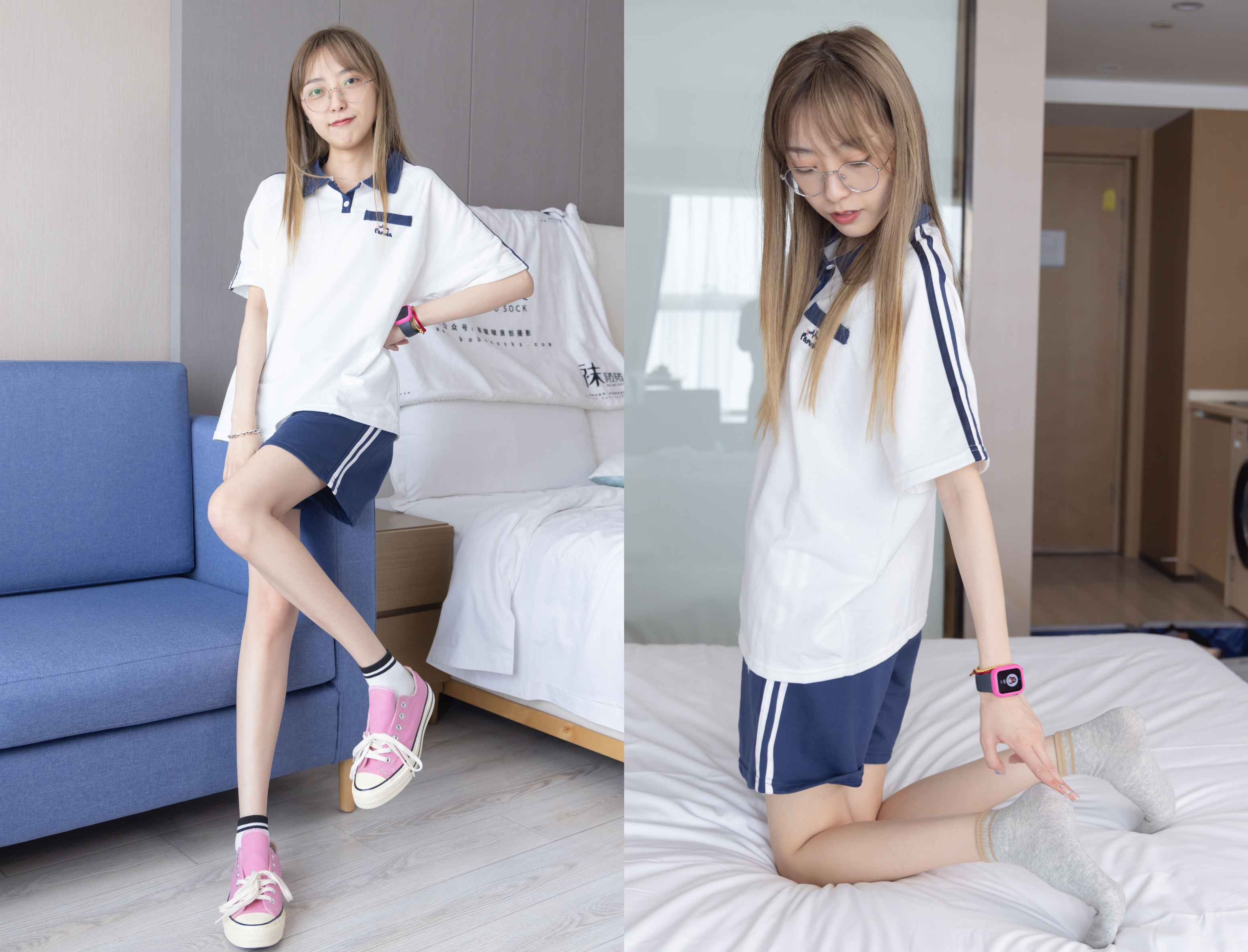 [袜啵啵]250期 稚予-板鞋、皮鞋、白棉袜、灰棉袜