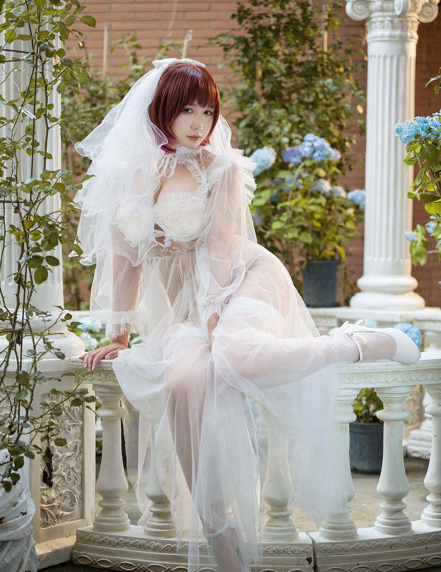 麻花酱 黑白婚纱