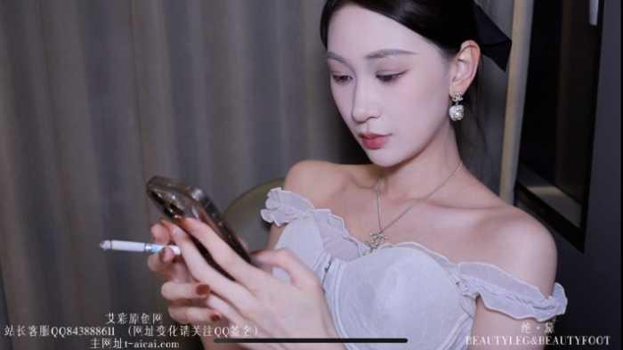 【爱秀套图】白丝秘书互动式丝袜汗脚羞辱 GD048 YC-250315-2