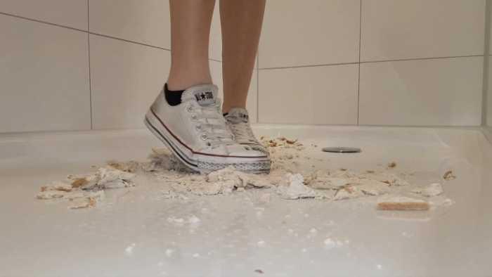 【爱秀套图】健身美女脏脏帆布鞋制作口水面包狗粮 YC-250327-2